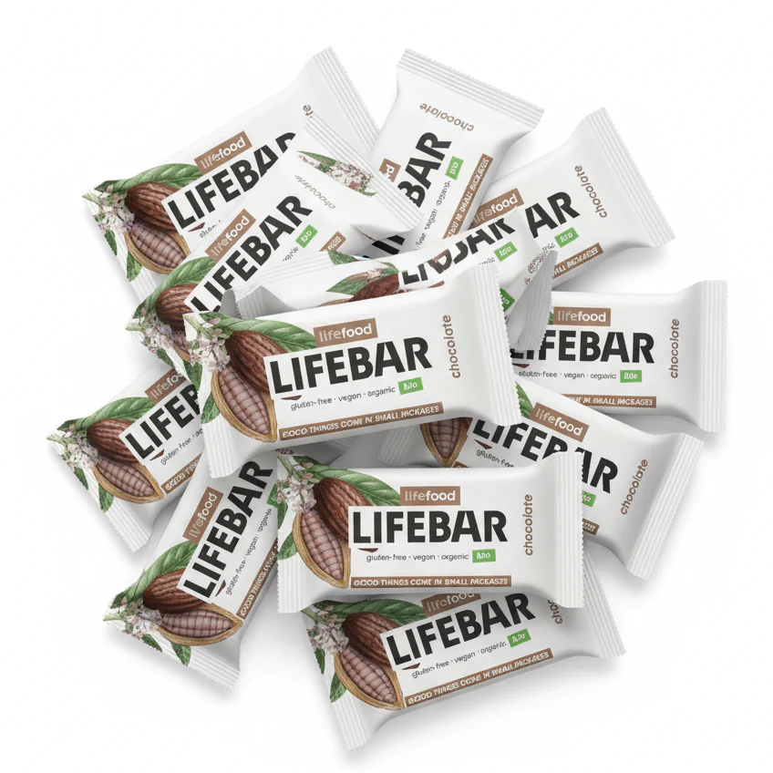 Lifefood Zvýhodněná sada 13 + 2 tyčinky mini zdarma - Lifebar čokoládová RAW BIO (15 x 25 g) - Image 2