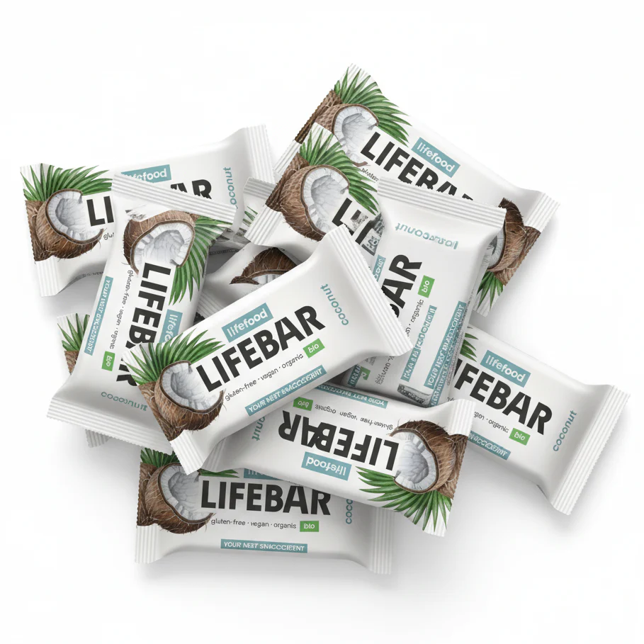 Lifefood Zvýhodněná sada 13 + 2 tyčinky mini zdarma - Lifebar kokosová RAW BIO (15 x 25 g) - Image 2
