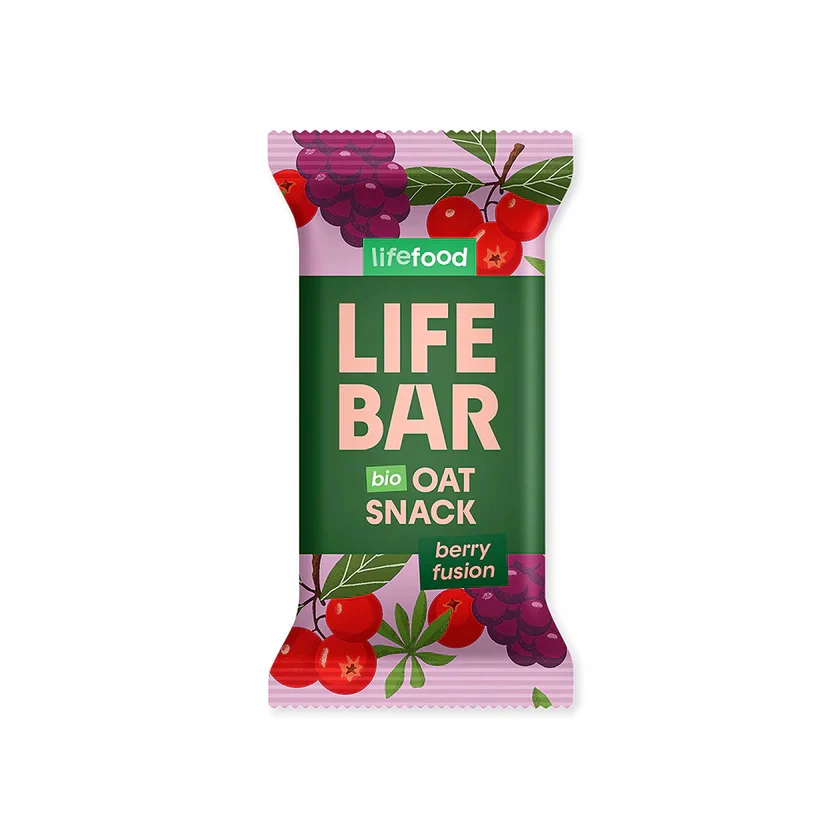 Lifefood Zvýhodněná sada 13 + 2 tyčinky zdarma - Lifebar Oat Snack Berry Fusion BIO (15 x 40 g) - Image 3