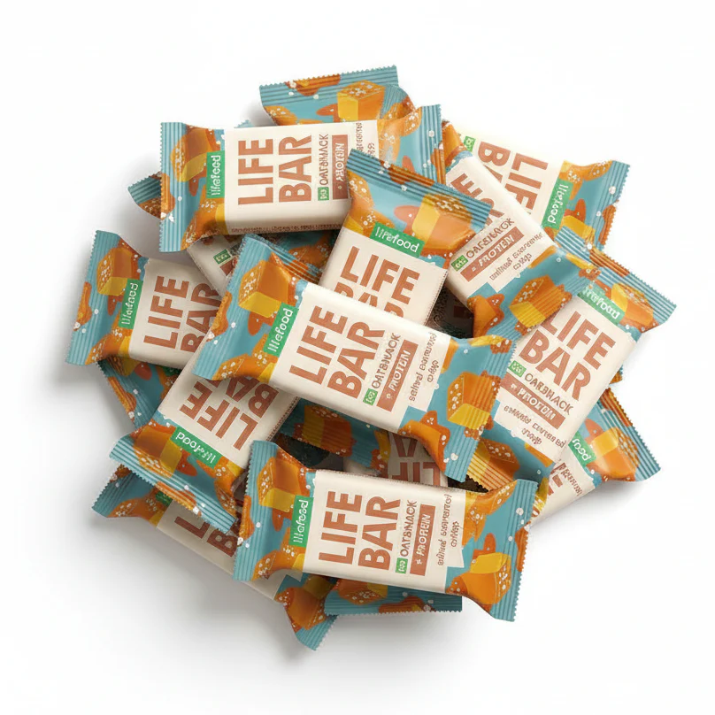 Lifefood Zvýhodněná sada 13 + 2 tyčinky zdarma - Lifebar Oat Snack Protein Salted Caramel Crisp BIO (15 x 40 g) - Image 2