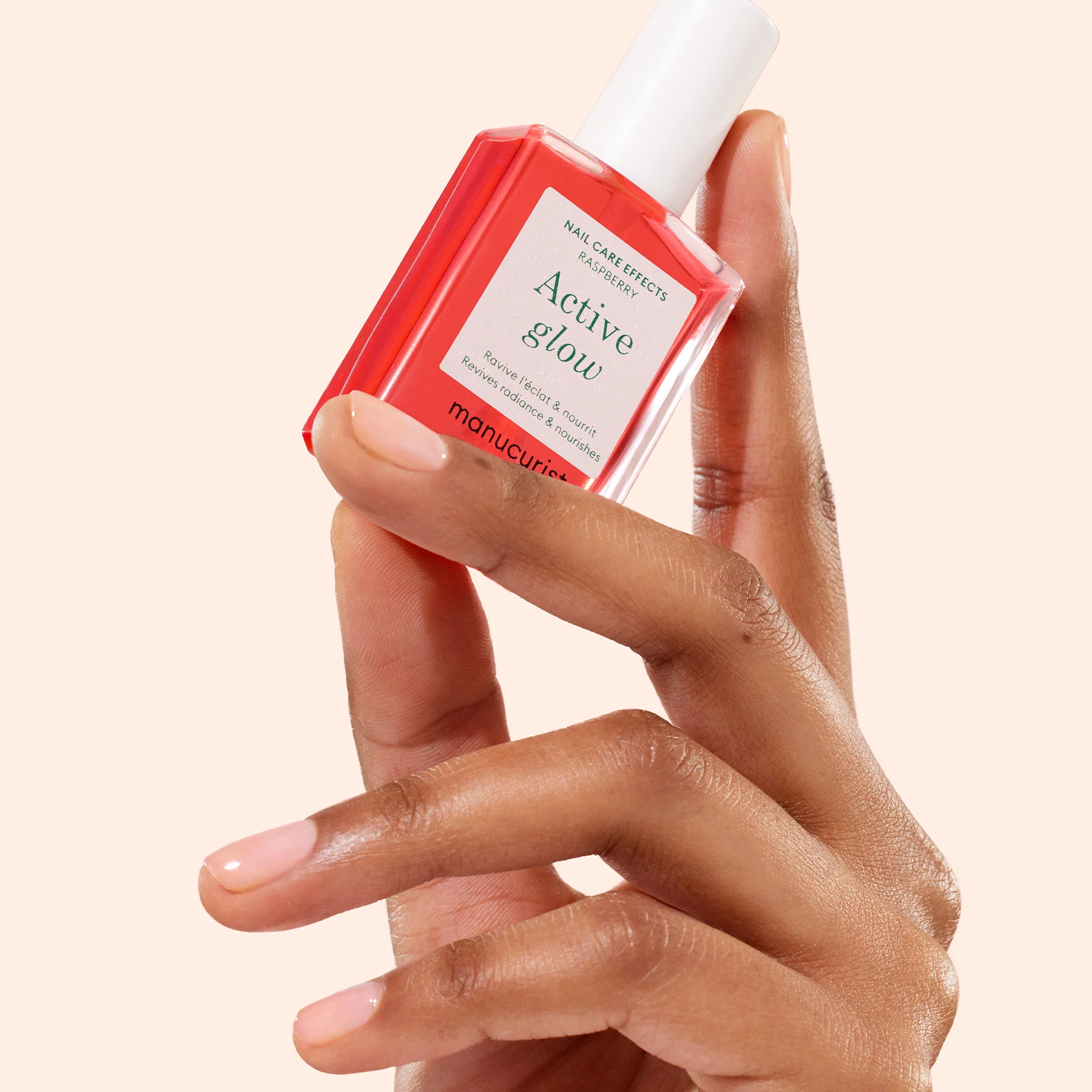 Manucurist Green Pečující schnoucí lak na nehty Active Glow - Raspberry (15 ml) - Image 2