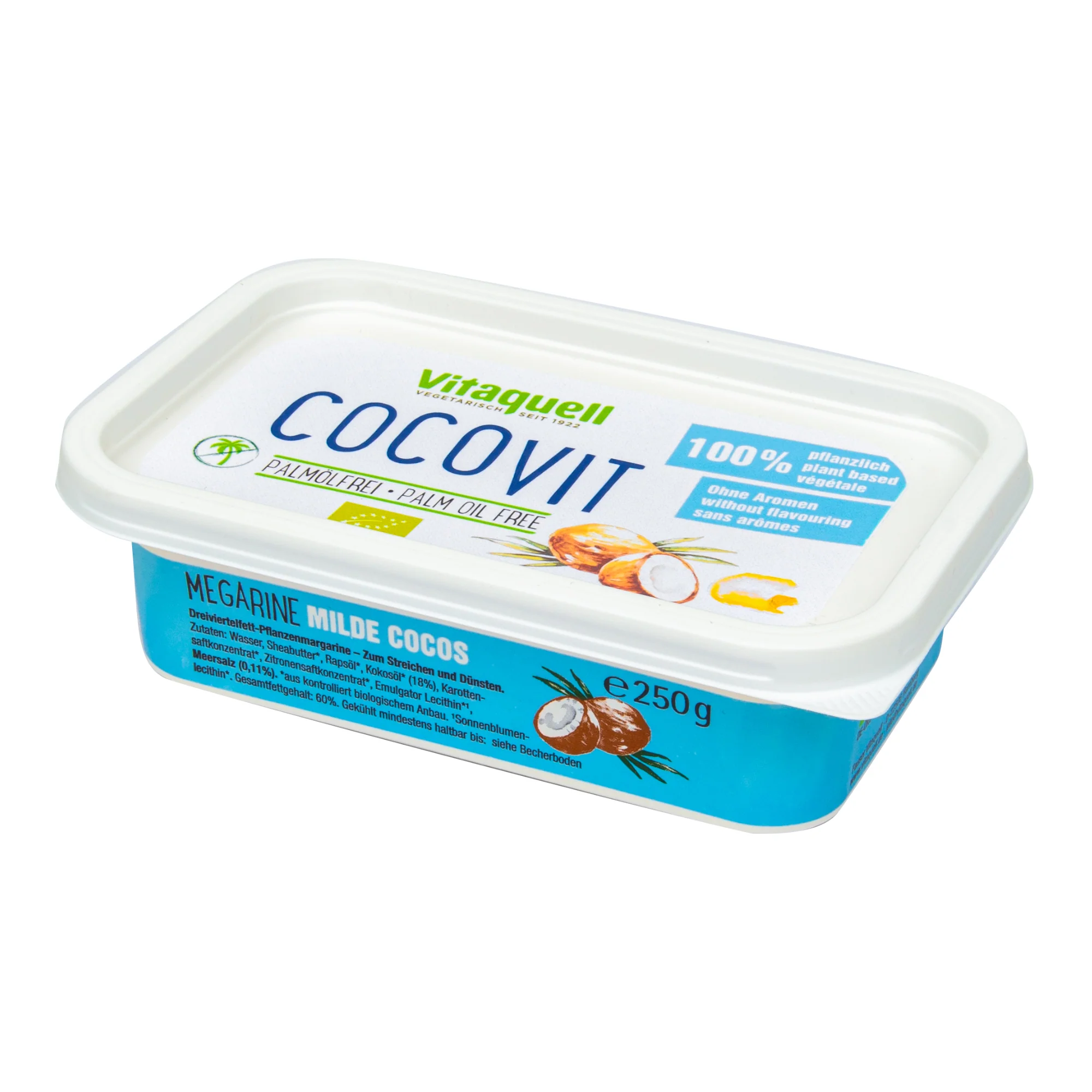 Margarín Cocovit s kokosovým olejem 250 g BIO   VITAQUELL - Image 2
