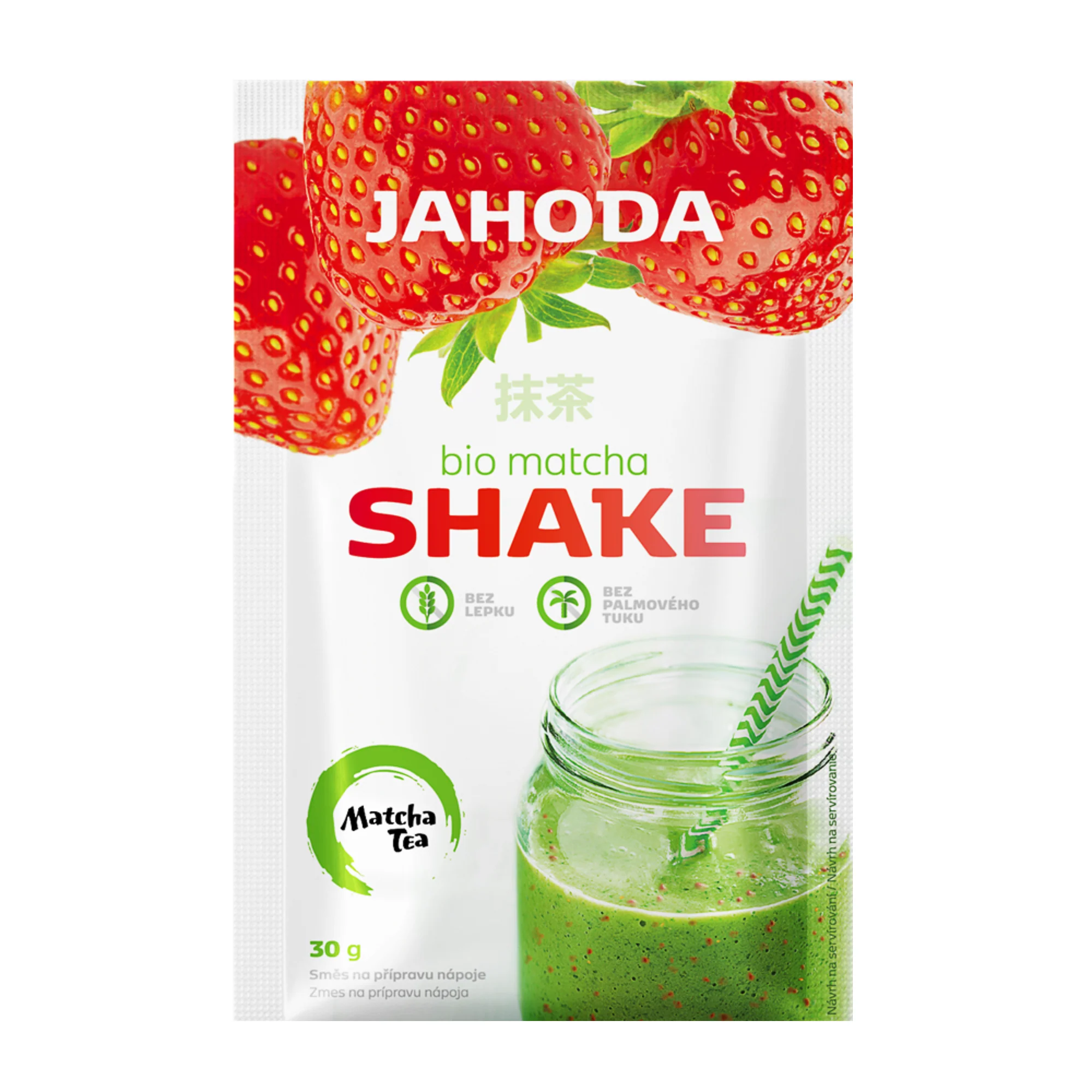 Matcha Tea Matcha shake jahoda bezlepkový BIO (30 g)