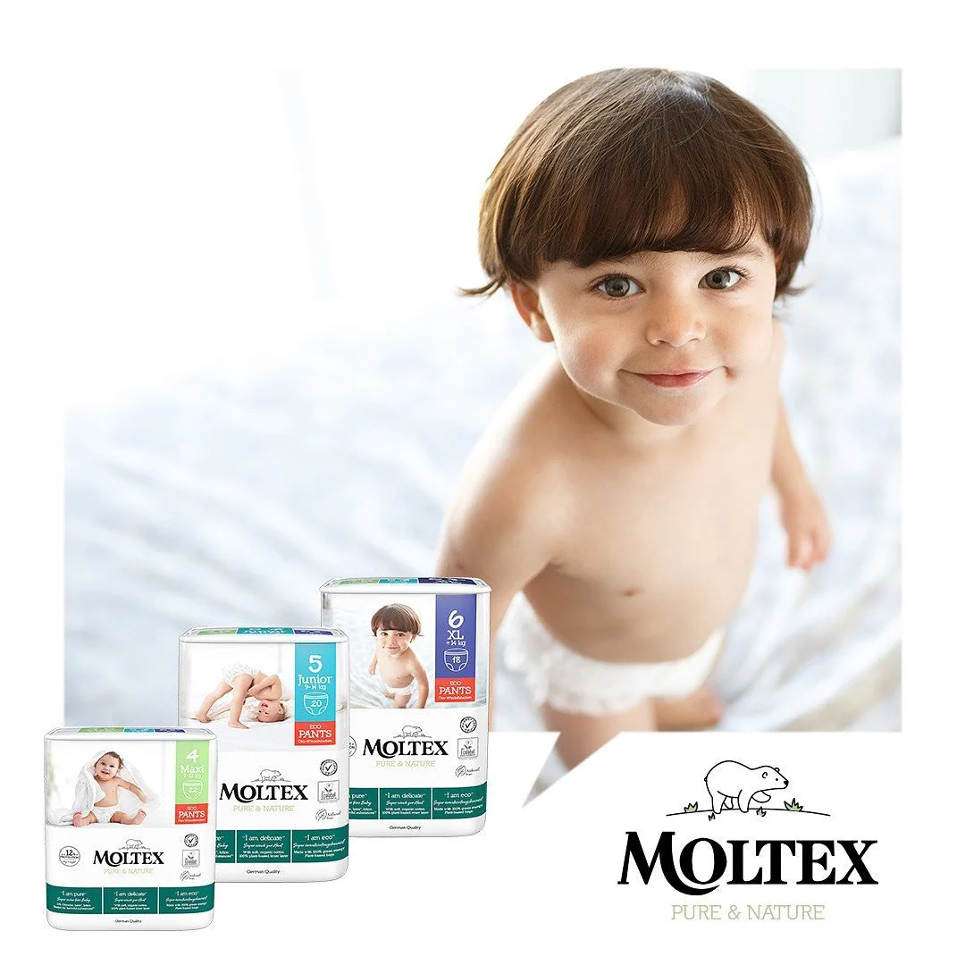 Moltex Natahovací plenkové kalhotky Pure & Nature - Junior 9-14 kg (20 ks) - Image 3