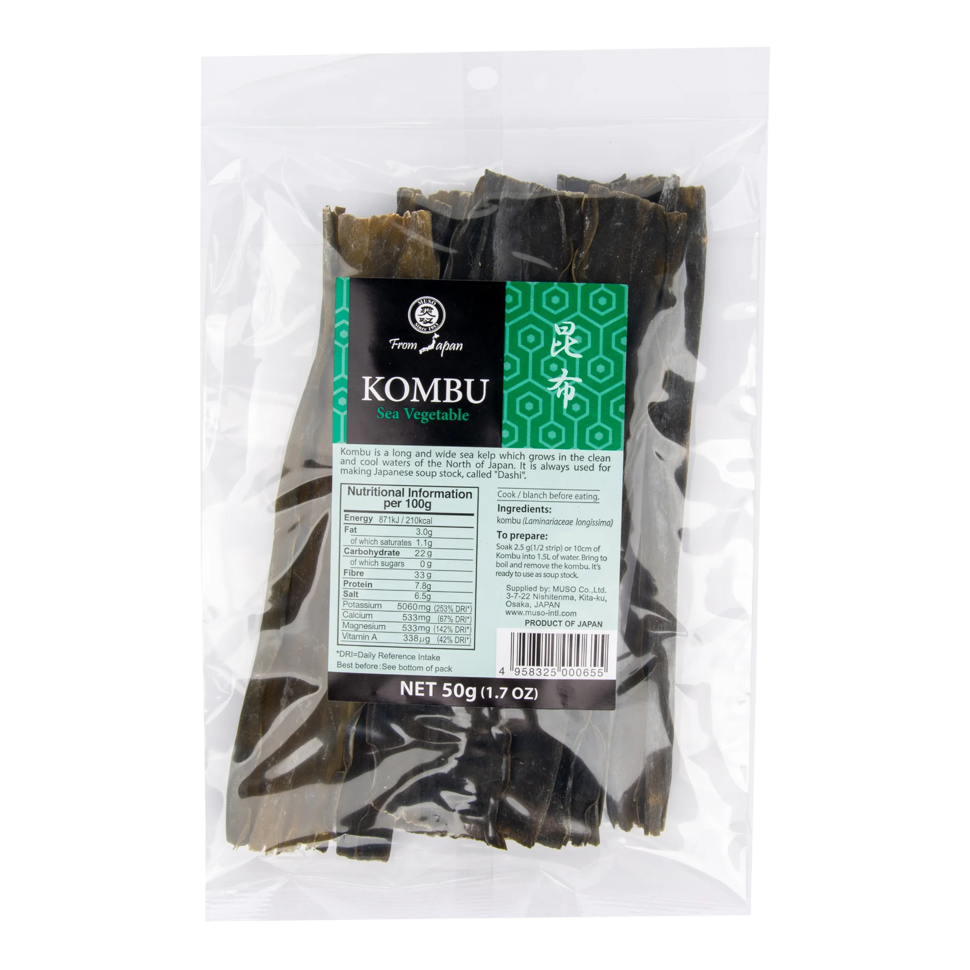 Muso Mořské řasy Kombu (50 g)
