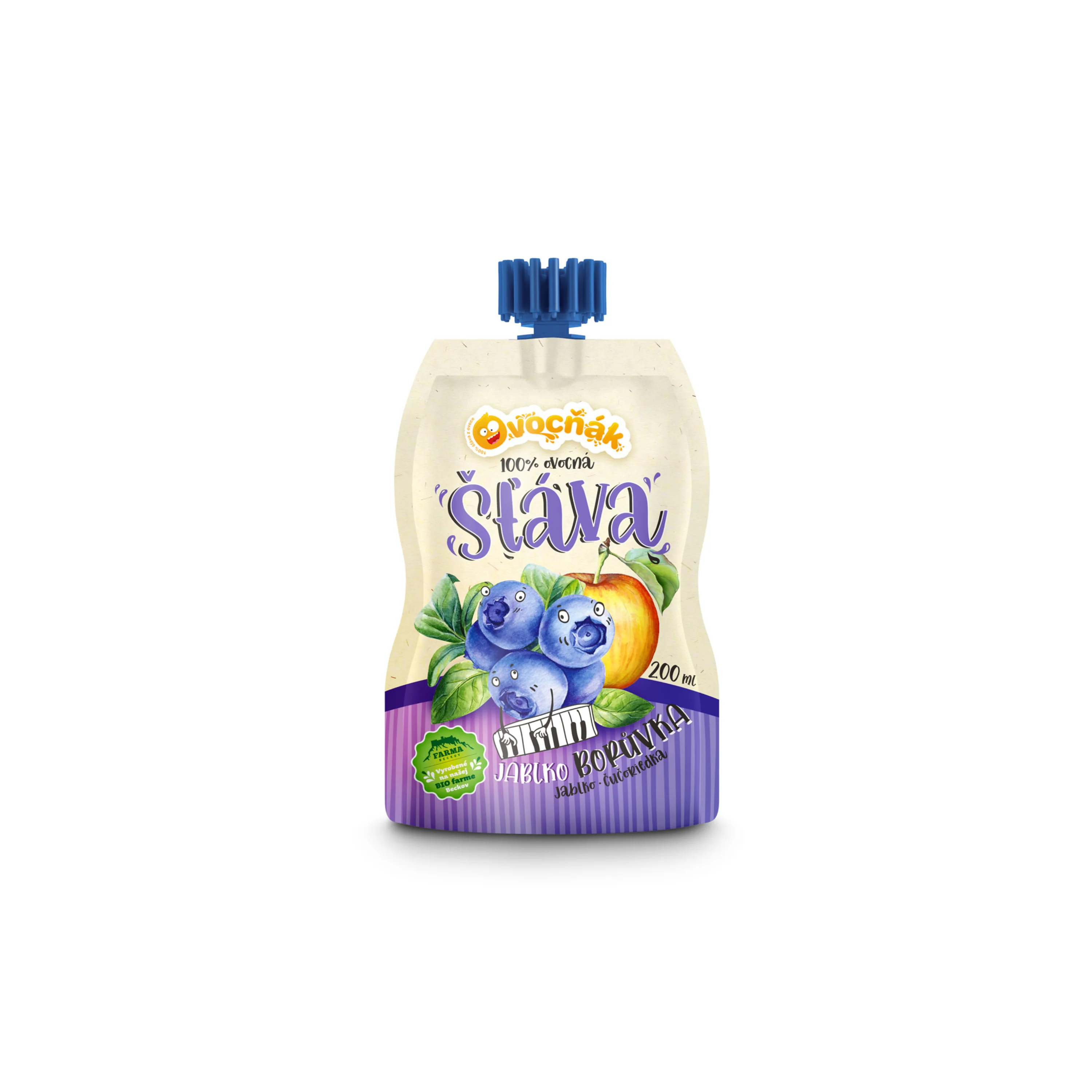 Mošt ovocný jablko-borůvka 200 ml   OVOCŇÁK
