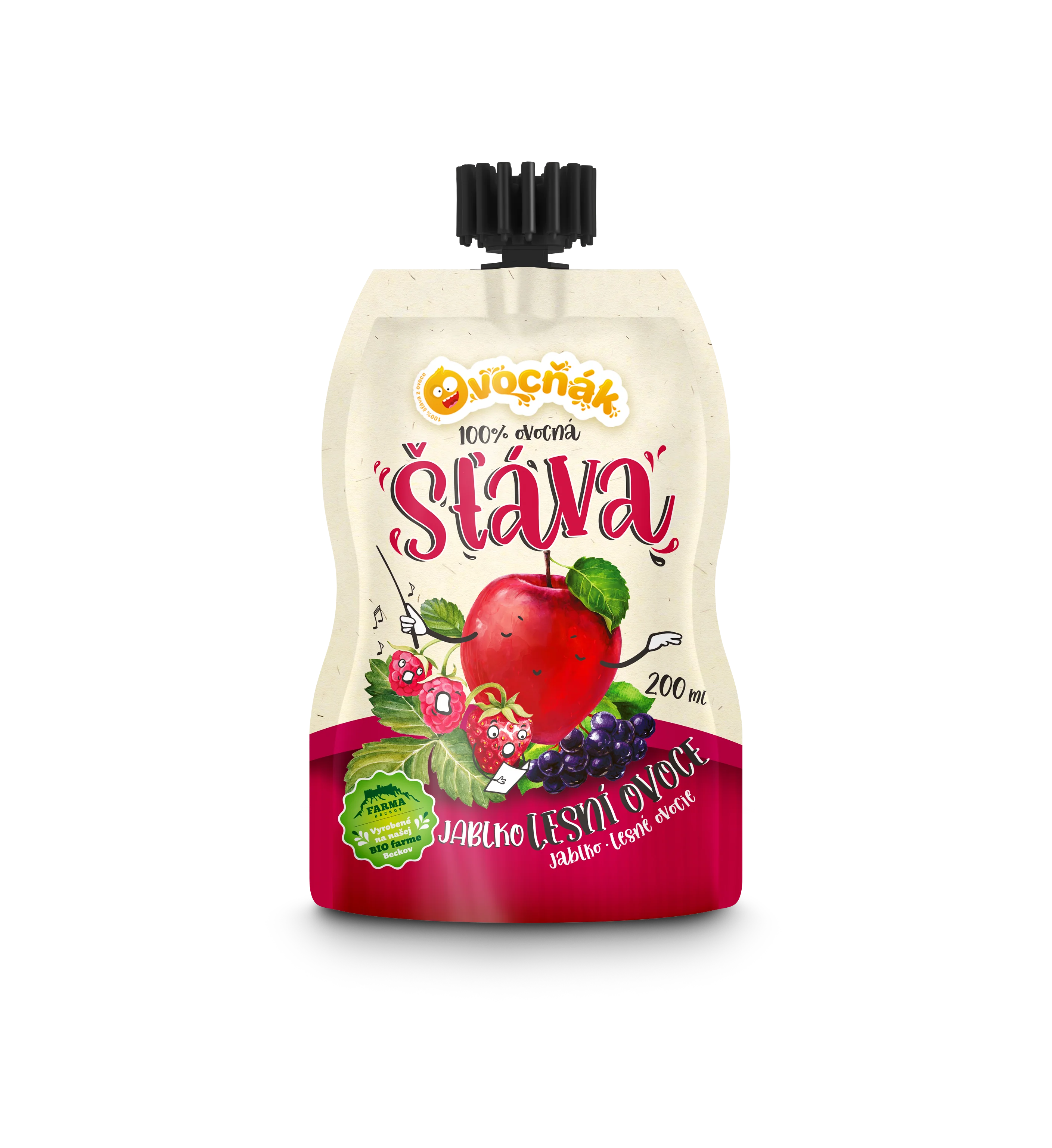 Mošt ovocný jablko-lesní ovoce 200 ml   OVOCŇÁK