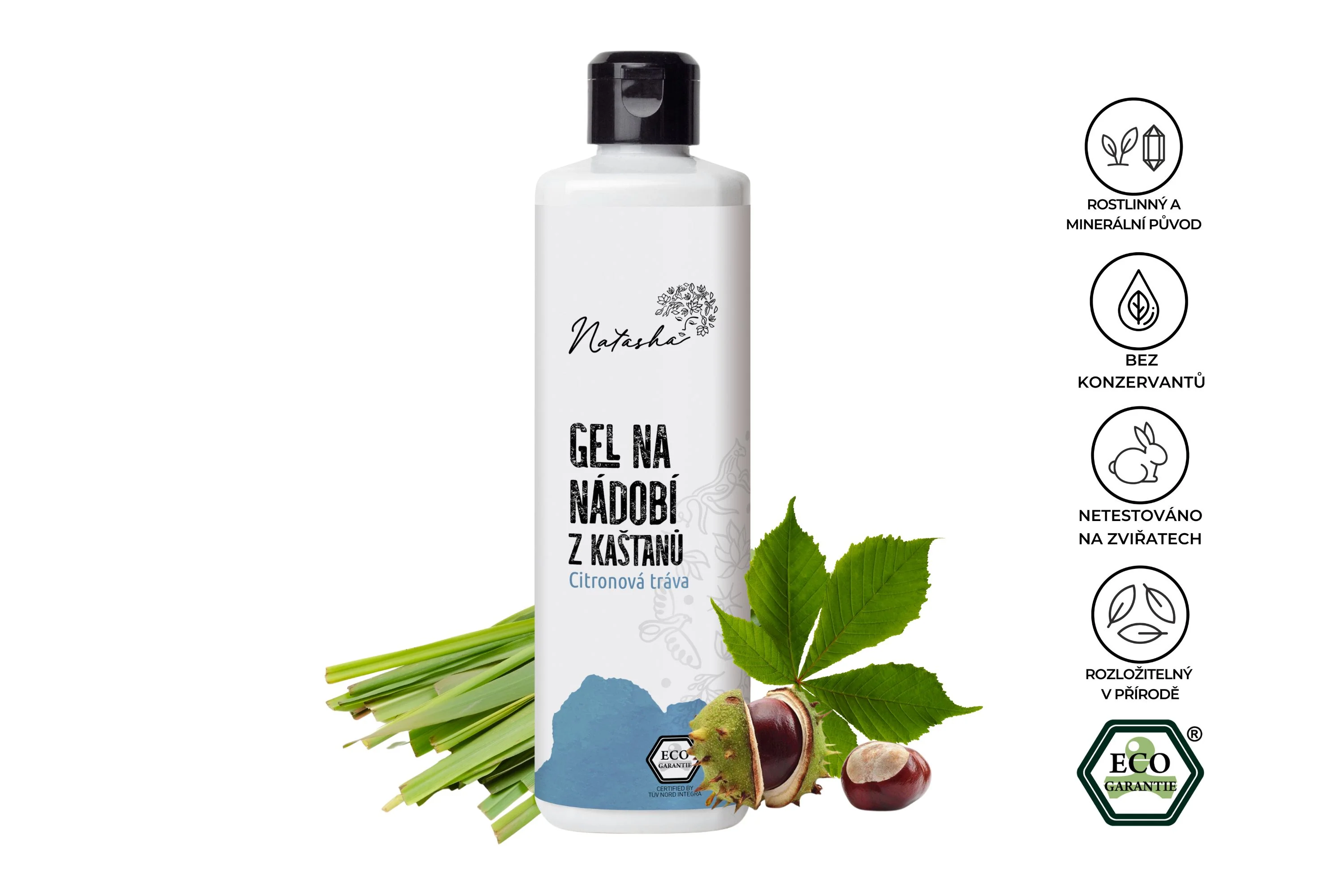 Natasha Gel na nádobí z kaštanů Citronová tráva - Image 3