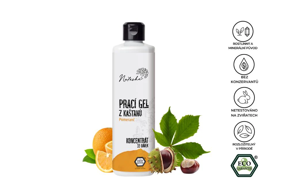 Natasha Prací gel z kaštanů Pomeranč - koncentrát - Image 3