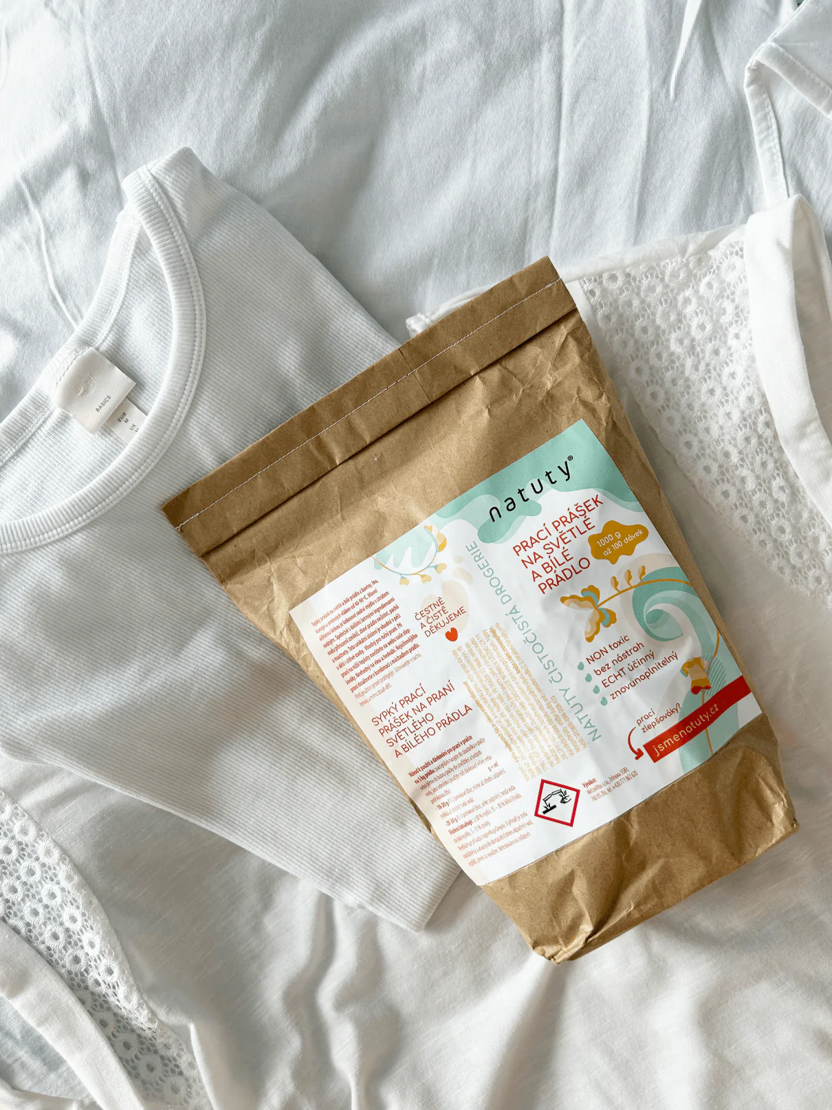 Natuty Prací prášek na bílé a světlé prádlo (1 kg) - Image 2