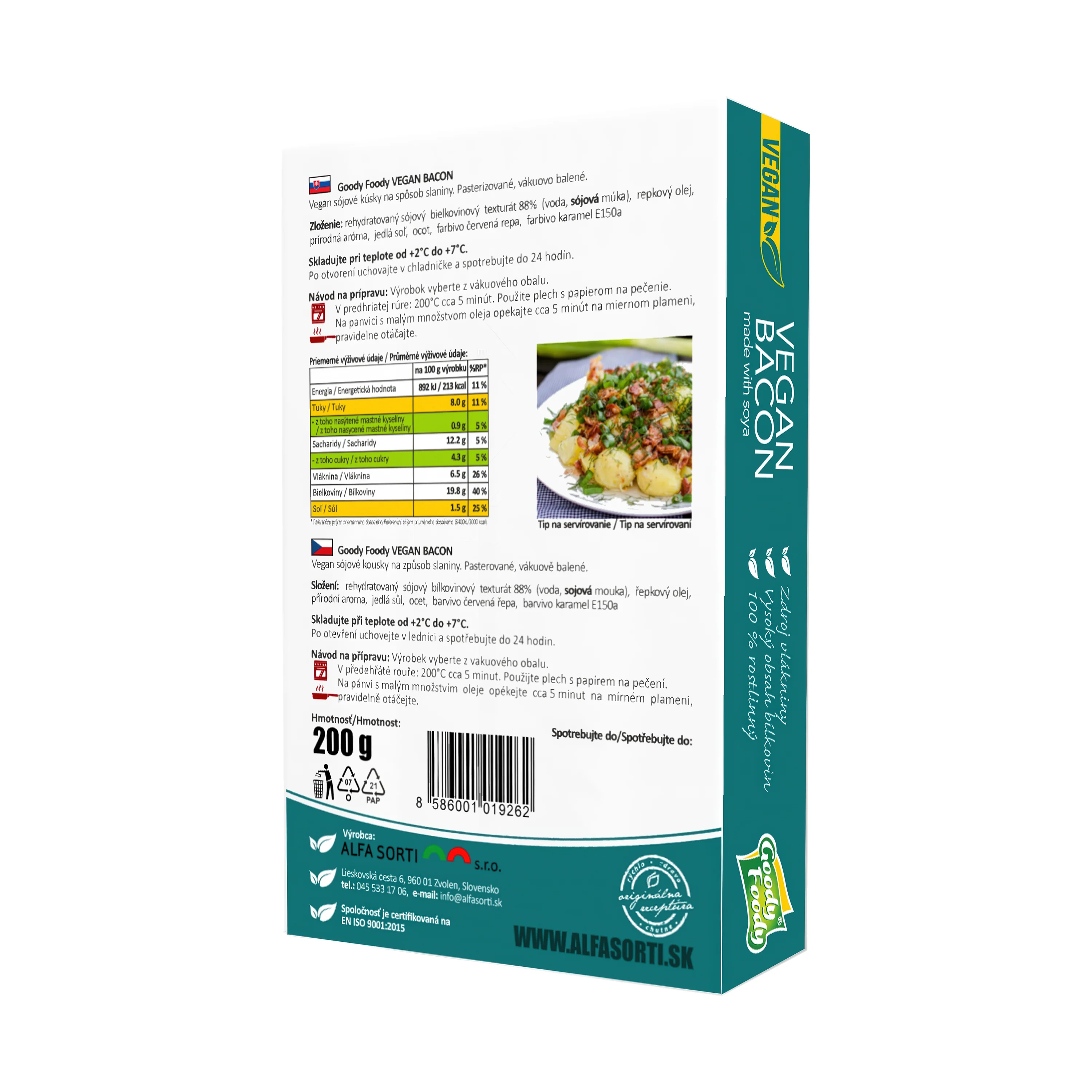 Nudličky s příchutí slaniny veganské 200 g GOODY FOODY - Image 3