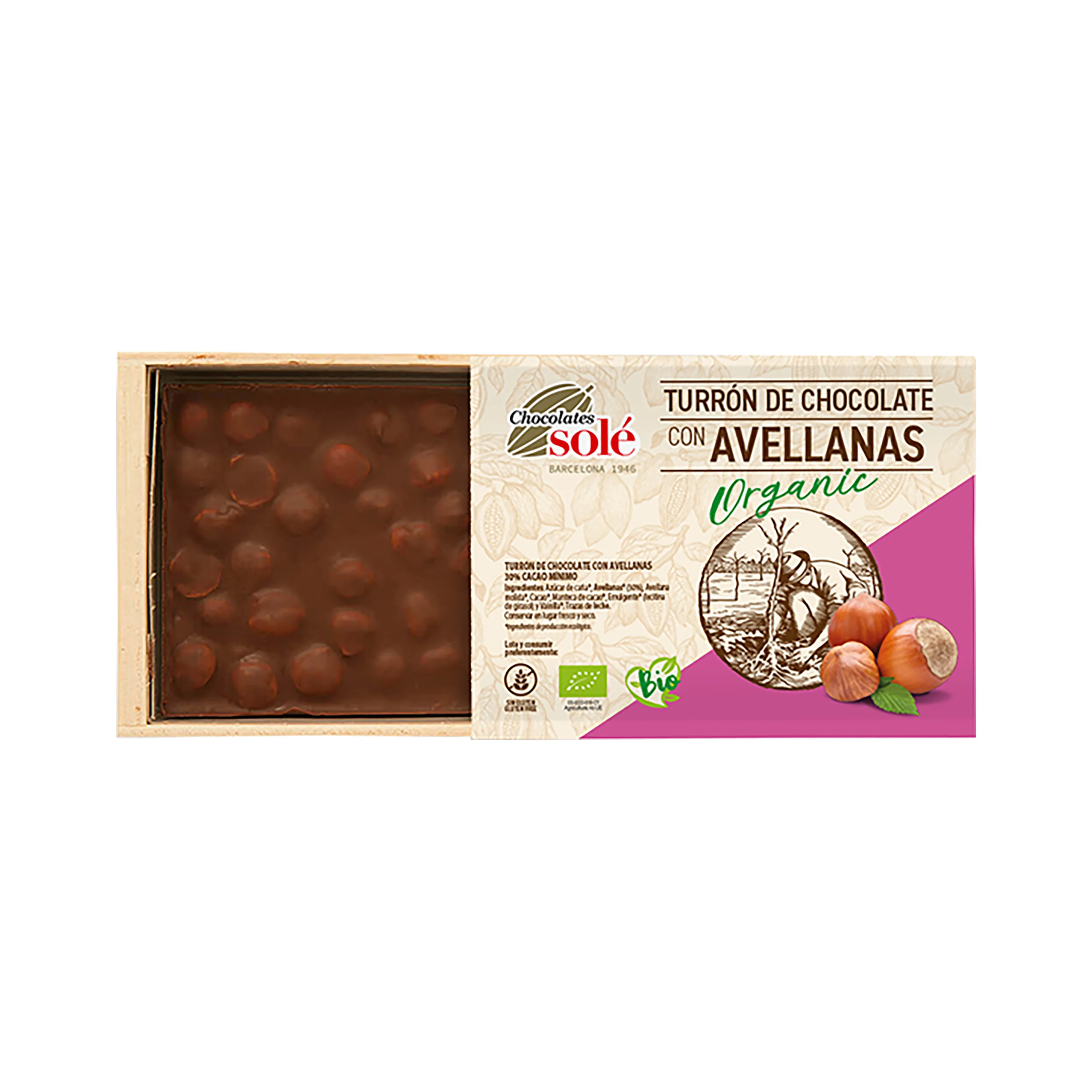 Nugát s lískovými oříšky vegan 200 g BIO   SOLÉ