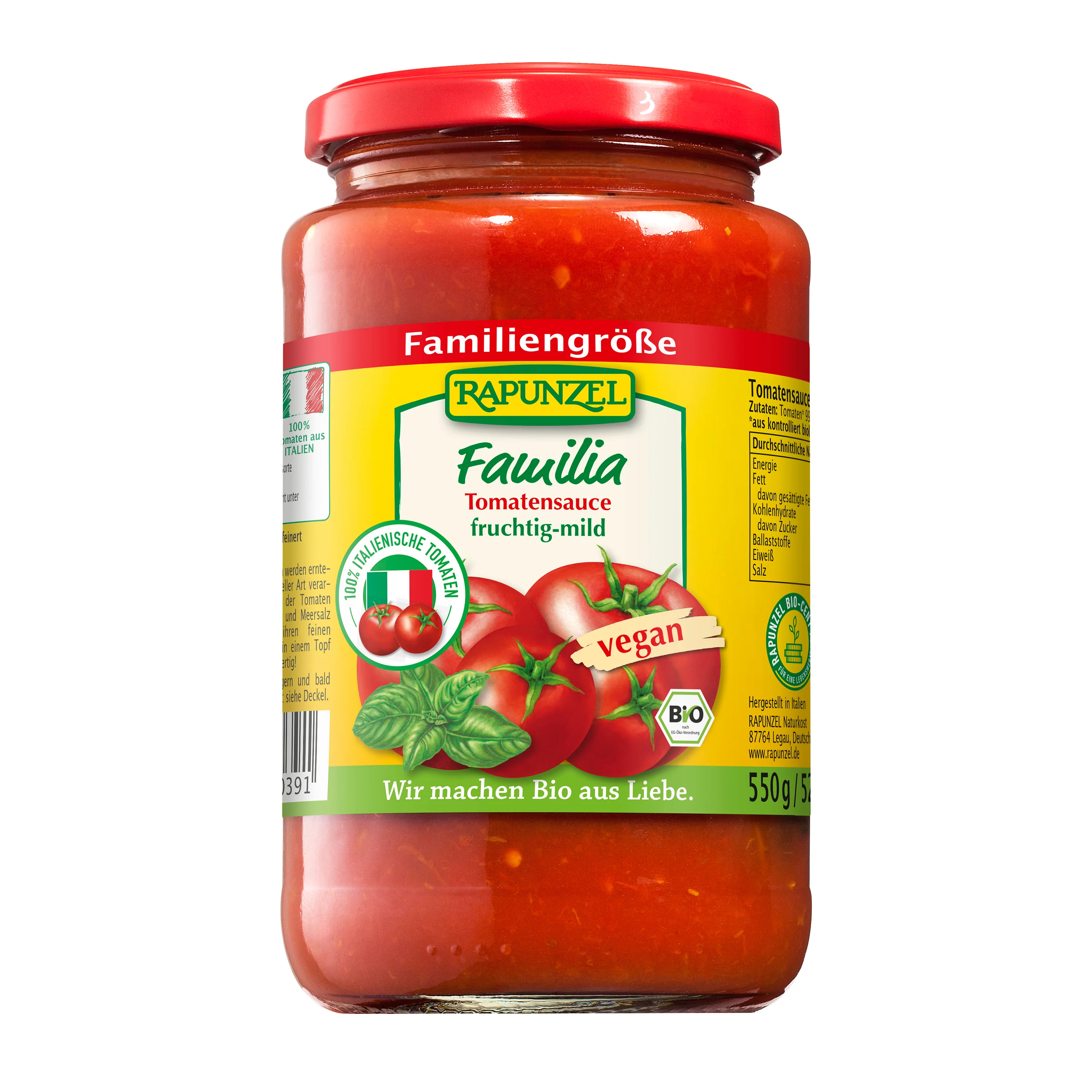 Omáčka na těstoviny Familia 550 g BIO   RAPUNZEL