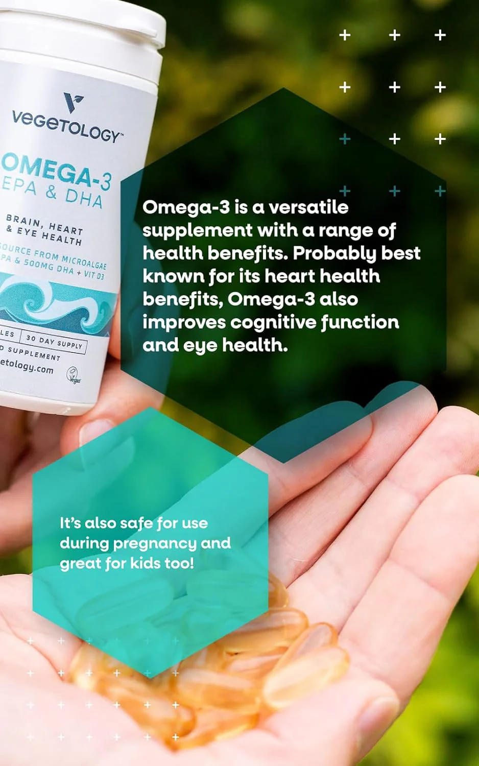 Vegetology Omega-3 (Opti3) - EPA a DHA s vitaminem D3 (60 kapslí) - Image 9