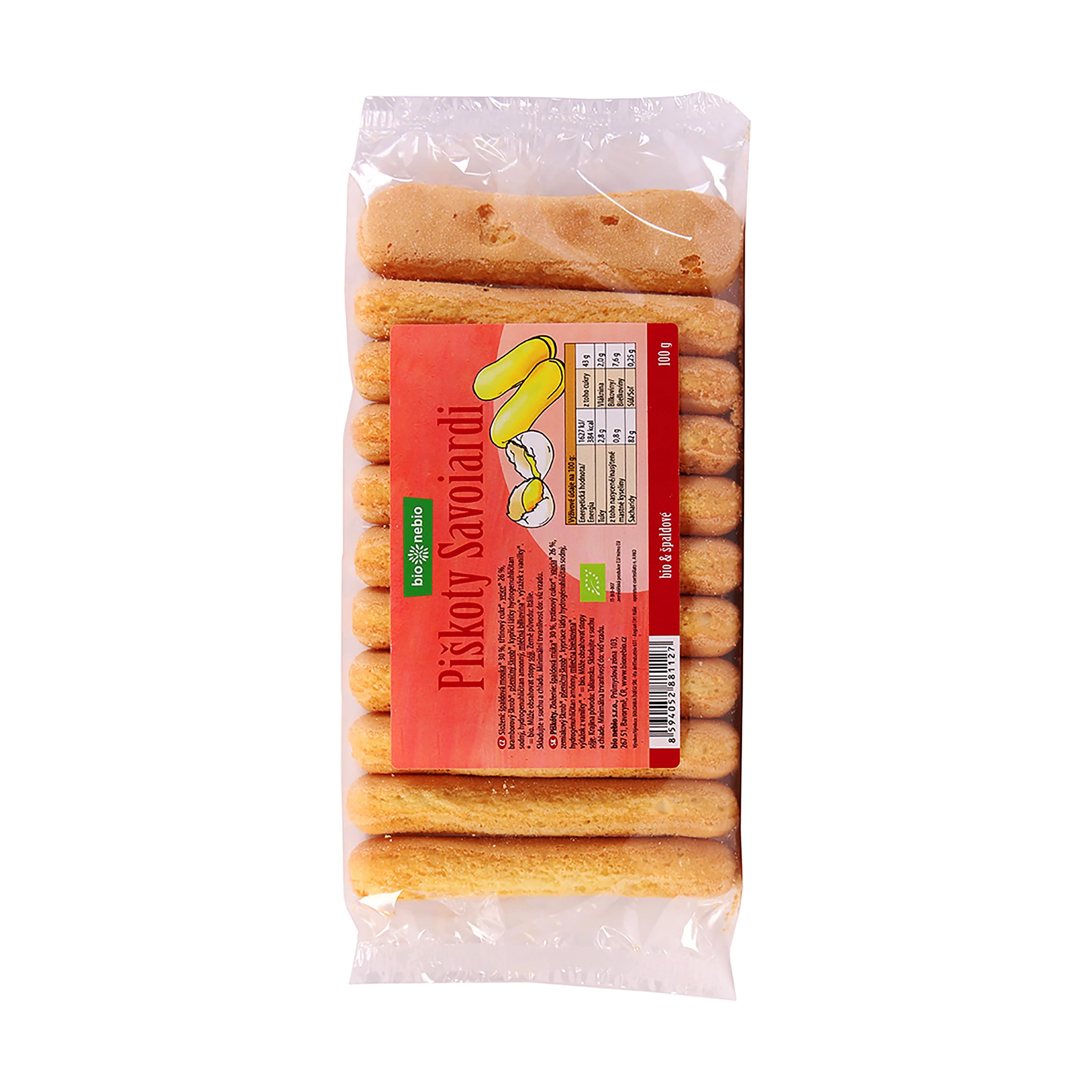 Piškoty cukrářské špaldové Savoiardi 100 g BIO BIO NEBIO