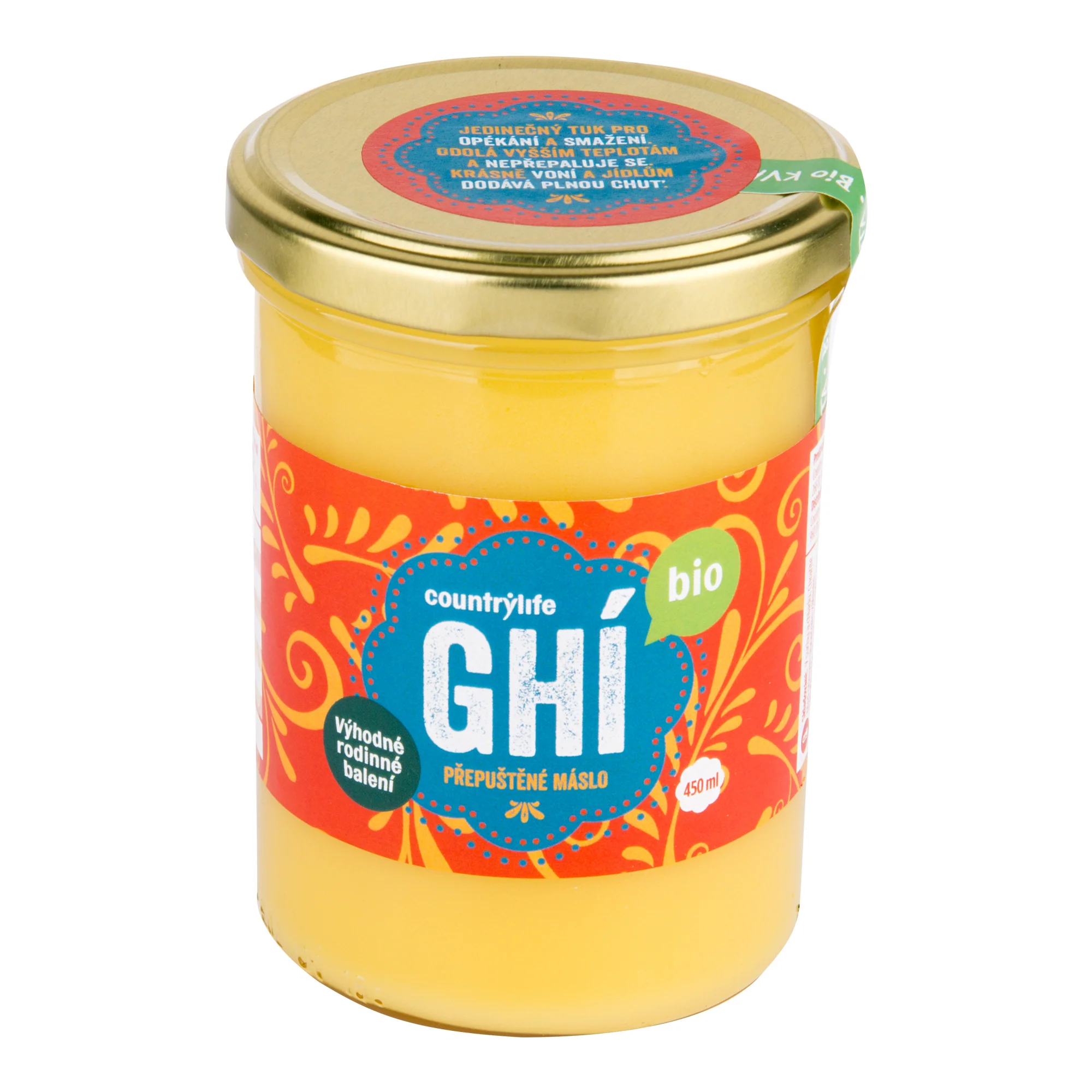 Přepuštěné máslo GHI 450 ml BIO COUNTRY LIFE