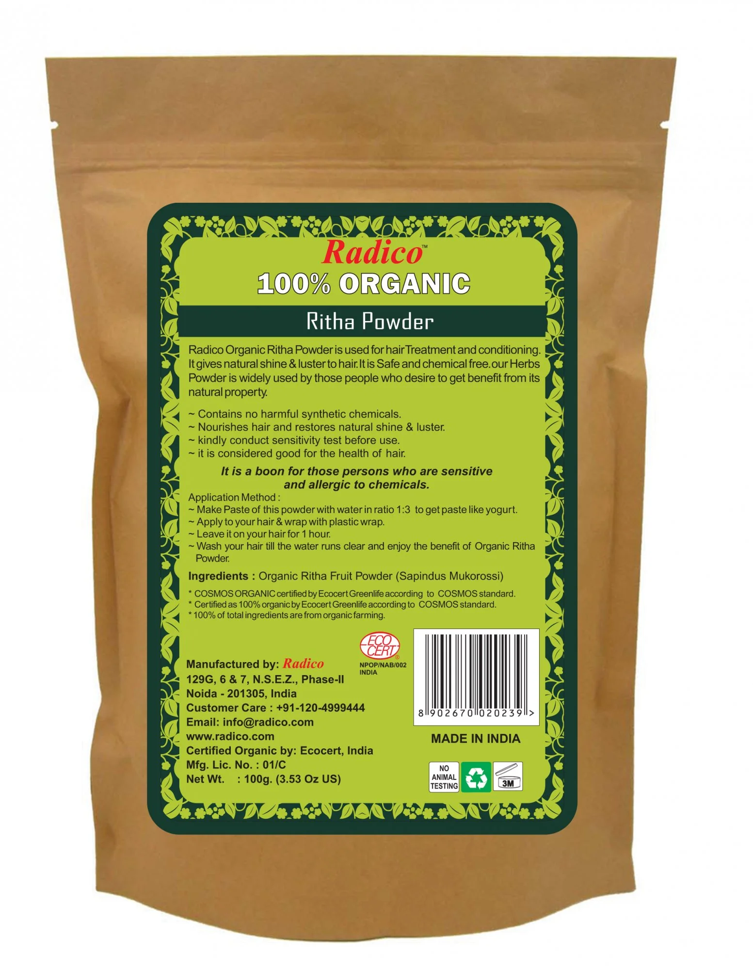 Radico Práškový šampon BIO (100 g) - Ritha - Image 2
