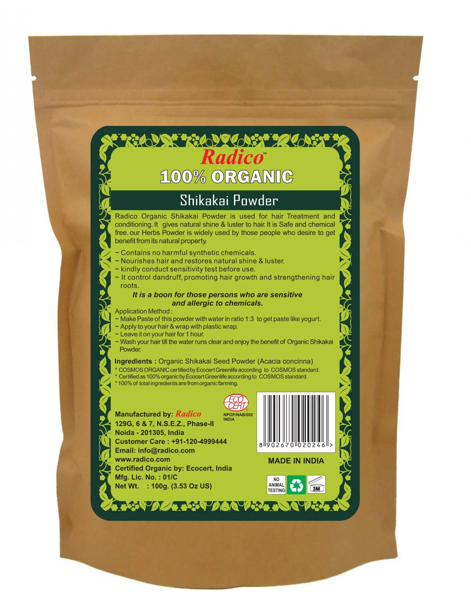 Radico Práškový šampon BIO (100 g) - Shikakai - Image 2