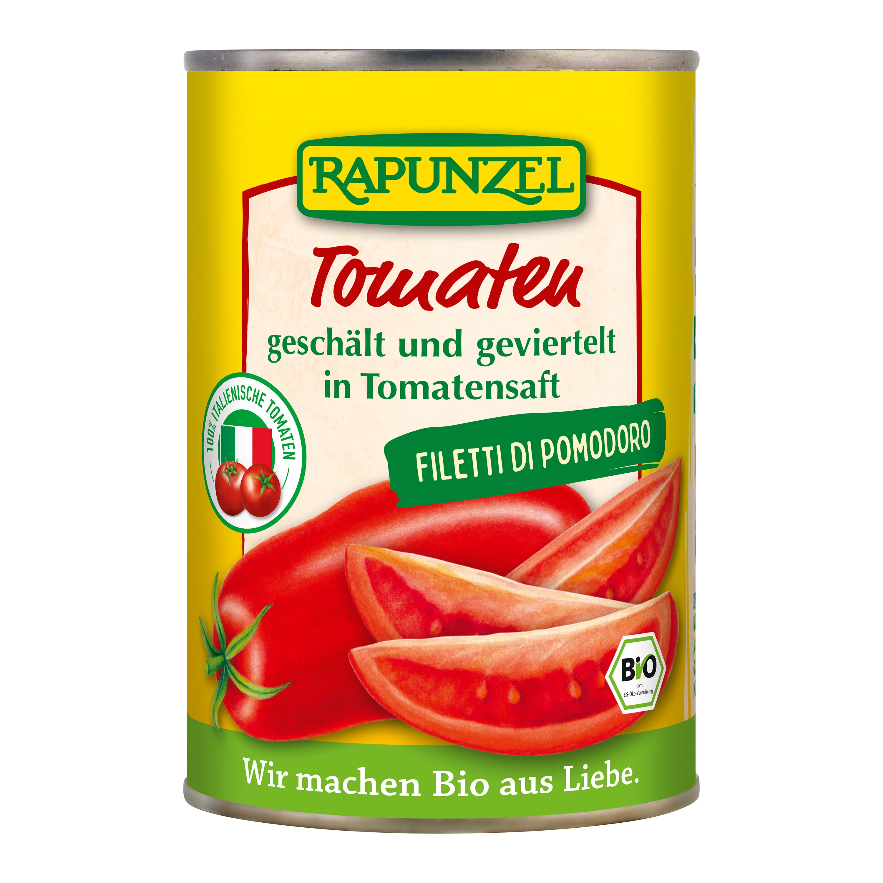 Rajčata loupaná čtvrcená 400 g BIO   RAPUNZEL