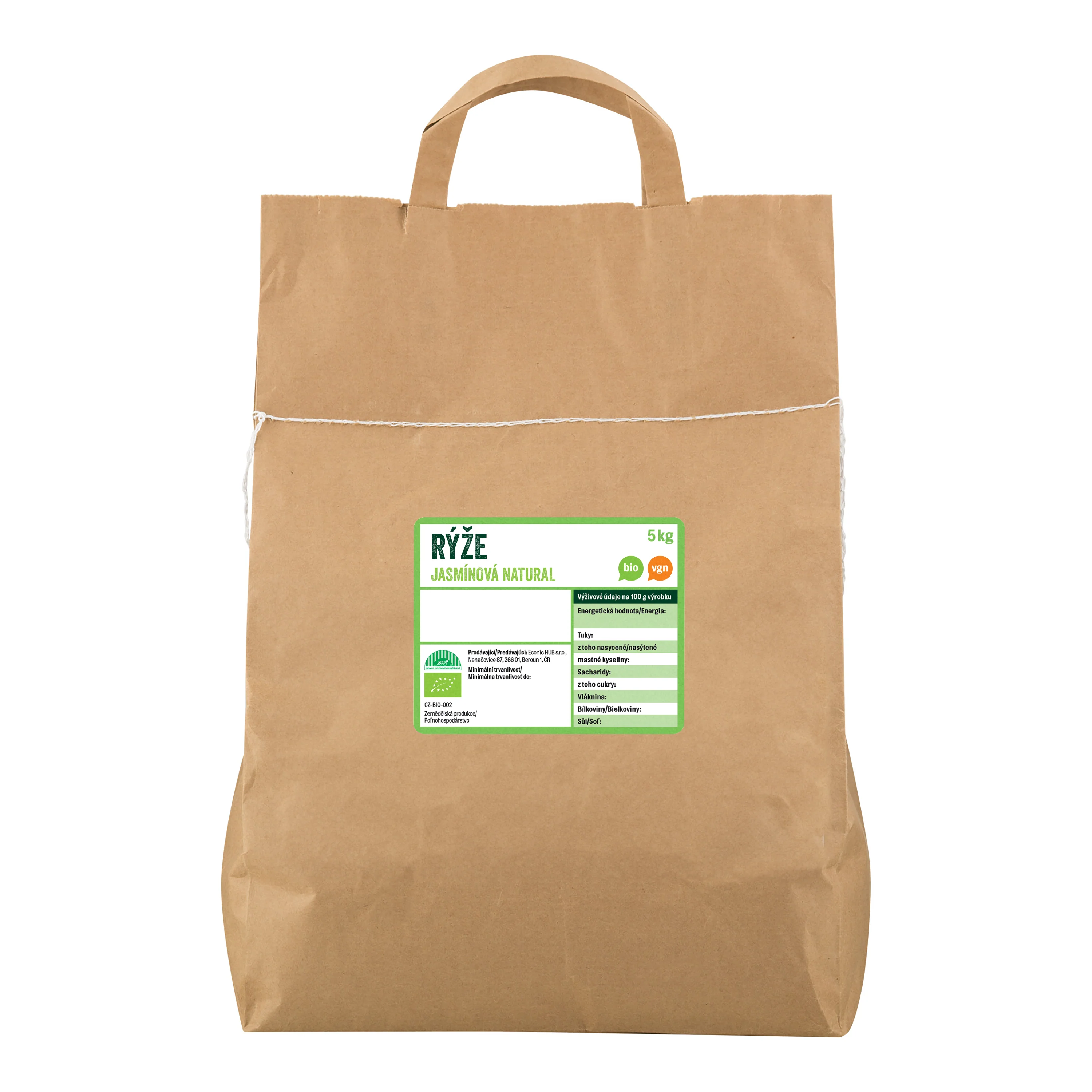 Rýže jasmínová natural 5 kg BIO COUNTRY LIFE