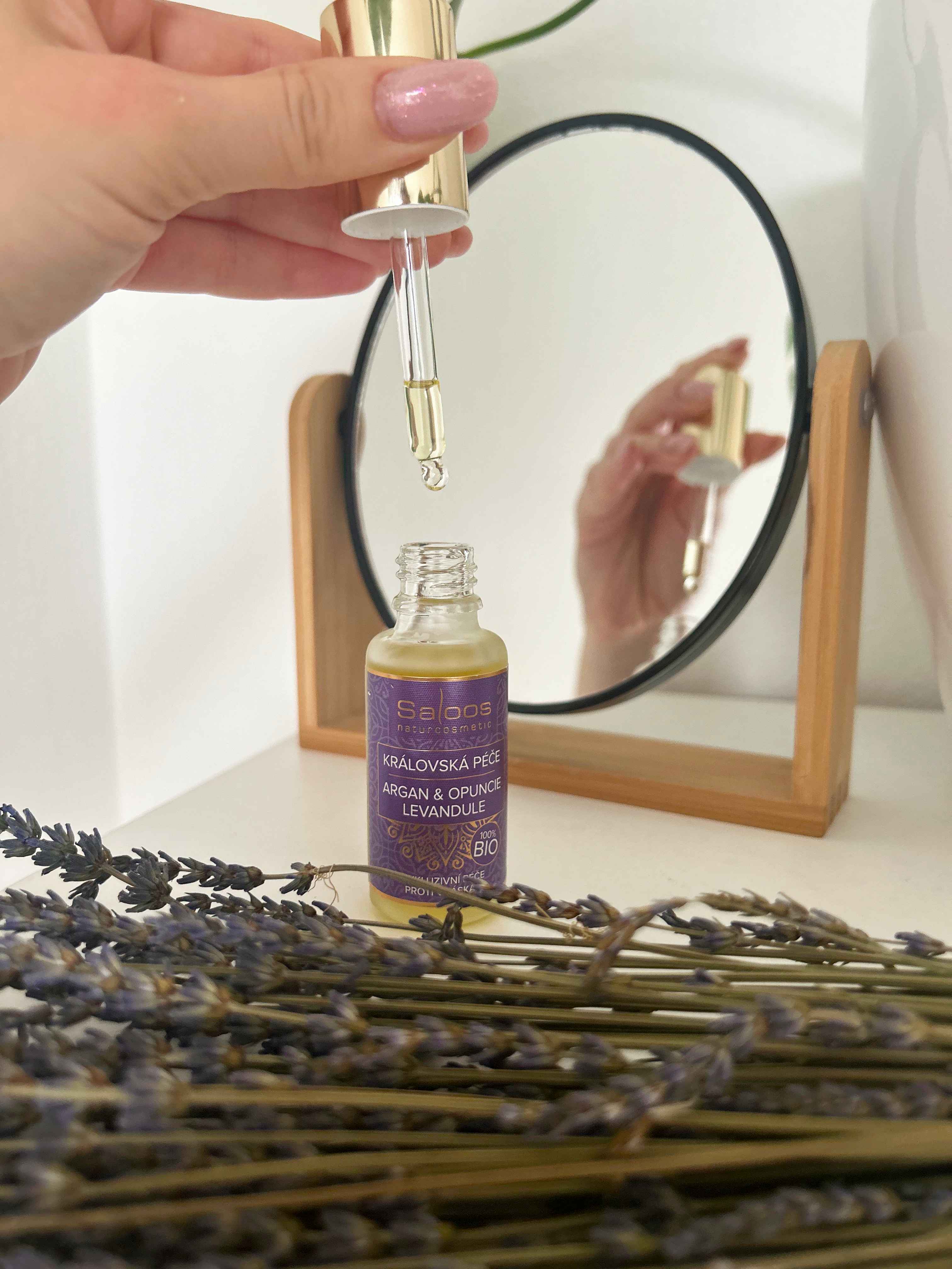 Saloos Pleťový olej Královská péče Argan & Opuncie BIO – Levandule (20 ml) - Image 2