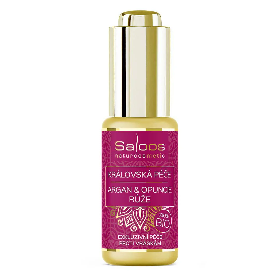 Saloos Pleťový olej Královská péče Argan & Opuncie BIO – Růže (20 ml)