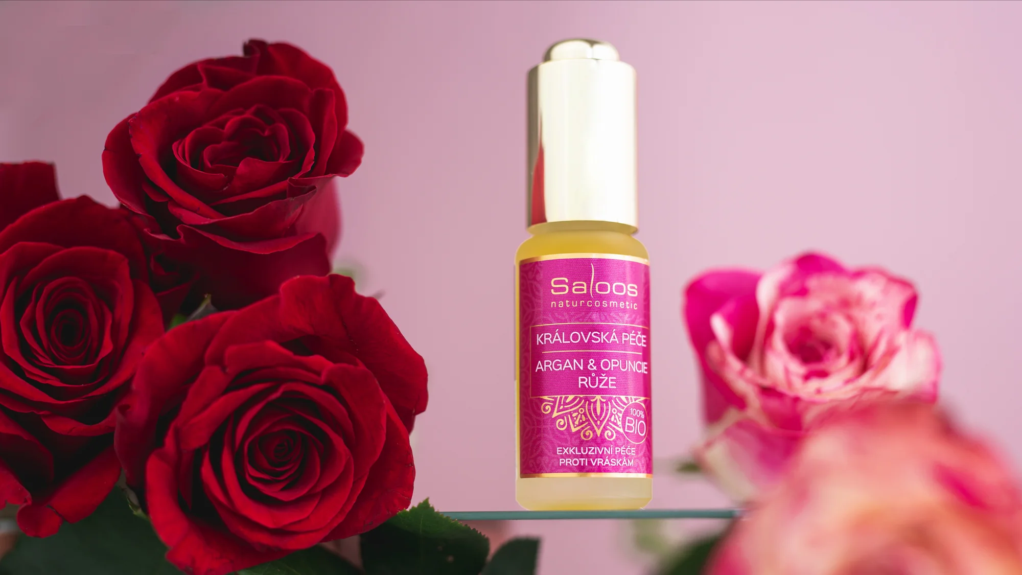 Saloos Pleťový olej Královská péče Argan & Opuncie BIO – Růže (20 ml) - Image 2