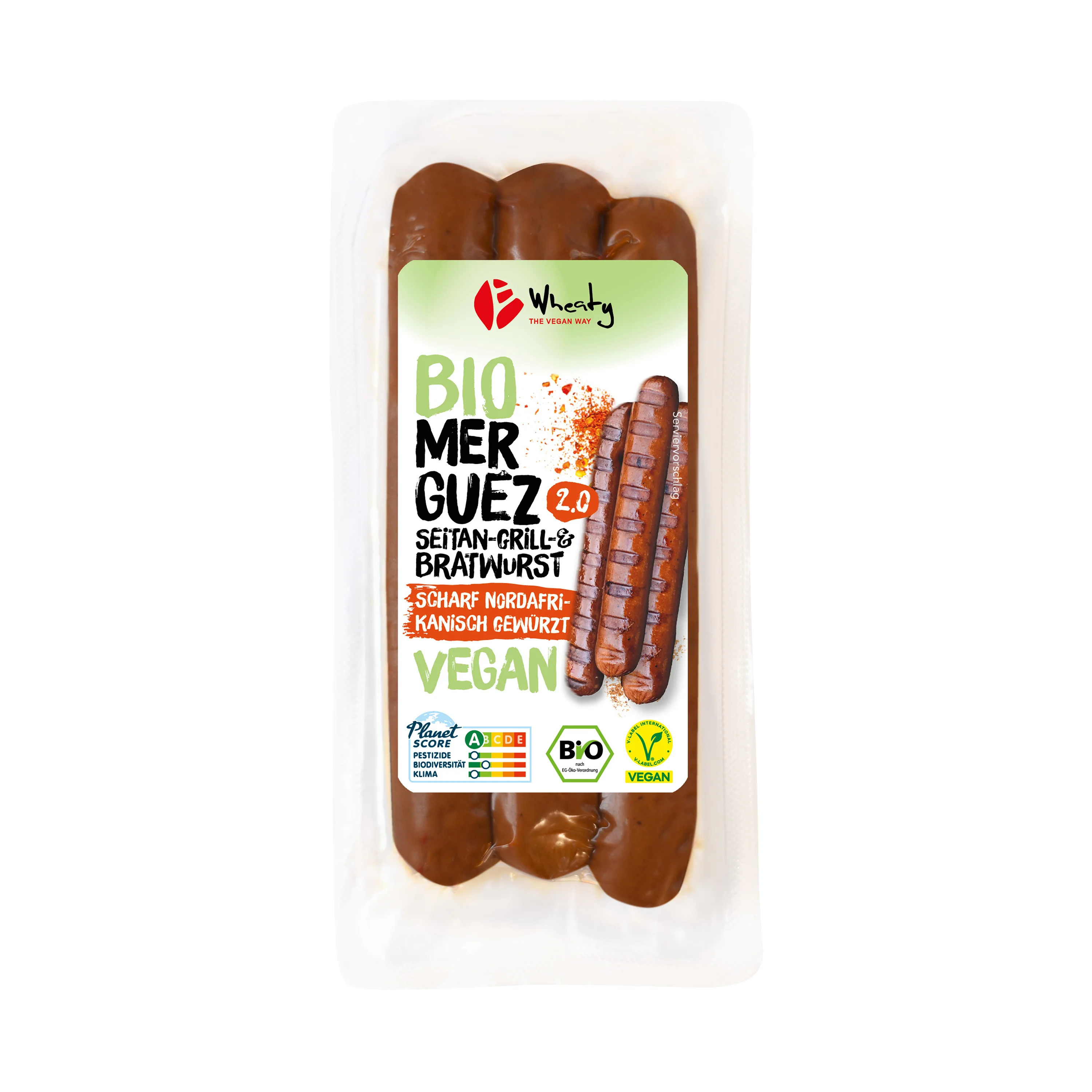 Seitan alternativa klobásy uzená Merguez 120 g BIO WHEATY