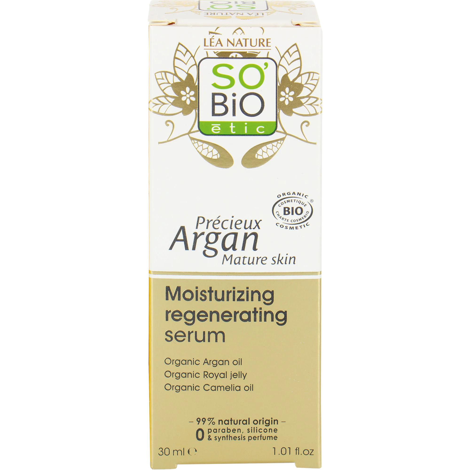 SO’BiO étic Anti-Age Precieux Argan Sérum hydratační a regenerační GOLD BIO (30 ml)