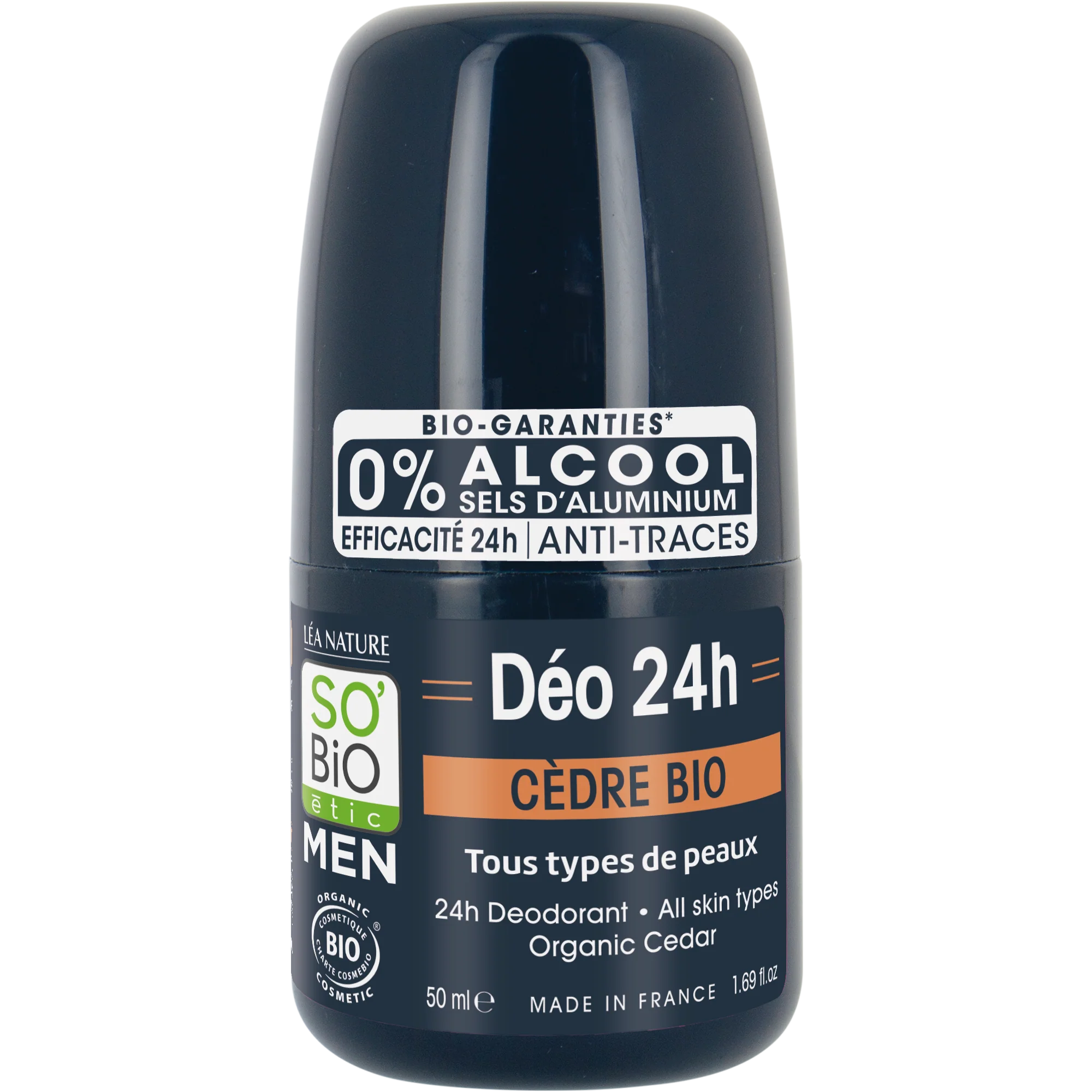 SO’BiO étic Deodorant roll-on 24h MEN - cedr BIO (50 ml)