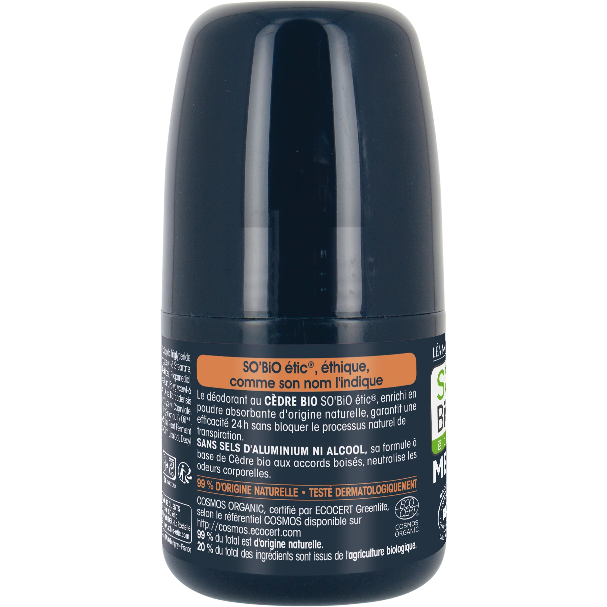 SO’BiO étic Deodorant roll-on 24h MEN - cedr BIO (50 ml) - Image 2