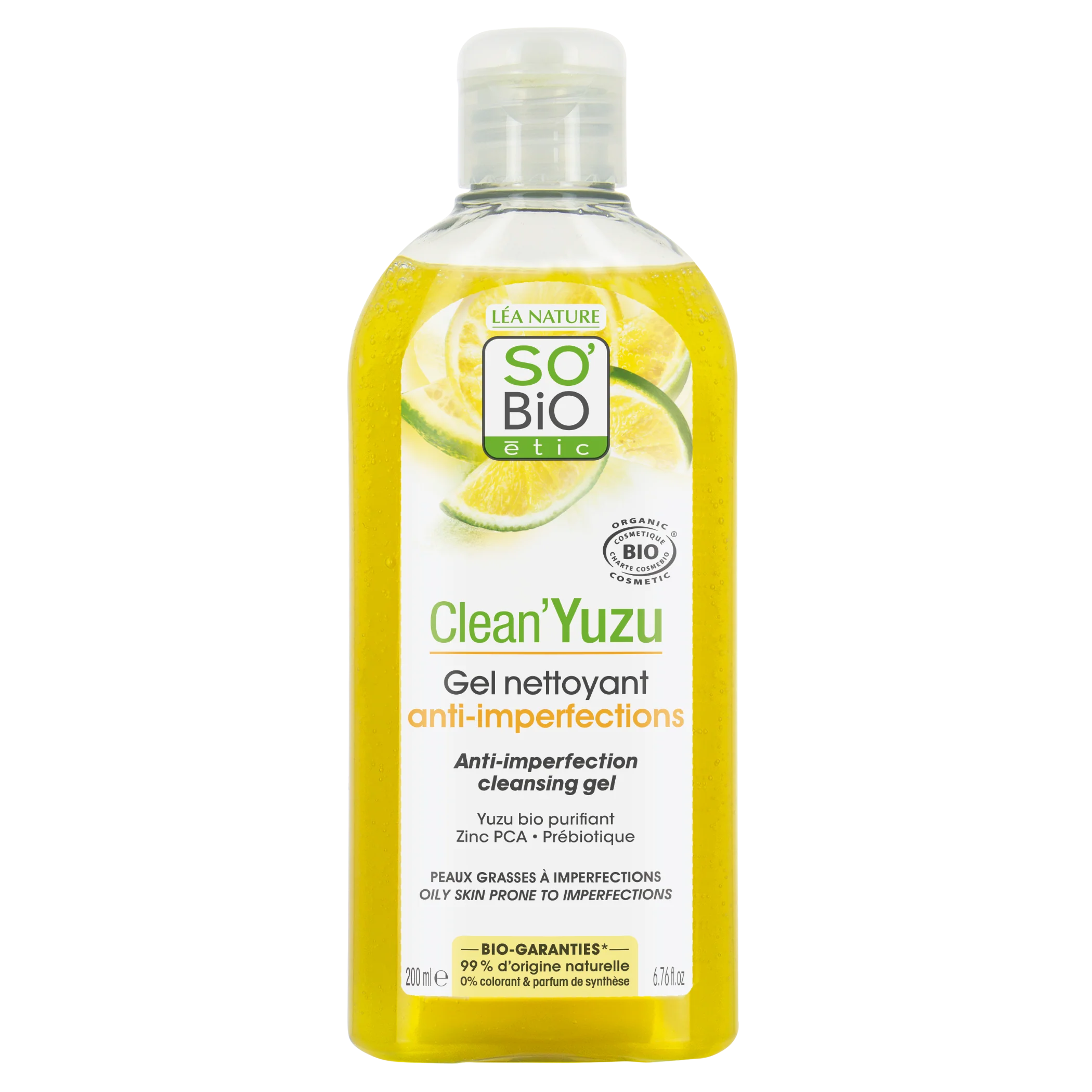 SO’BiO étic Gel čisticí proti nedokonalostem pleti - Clean Yuzu BIO (200 ml)