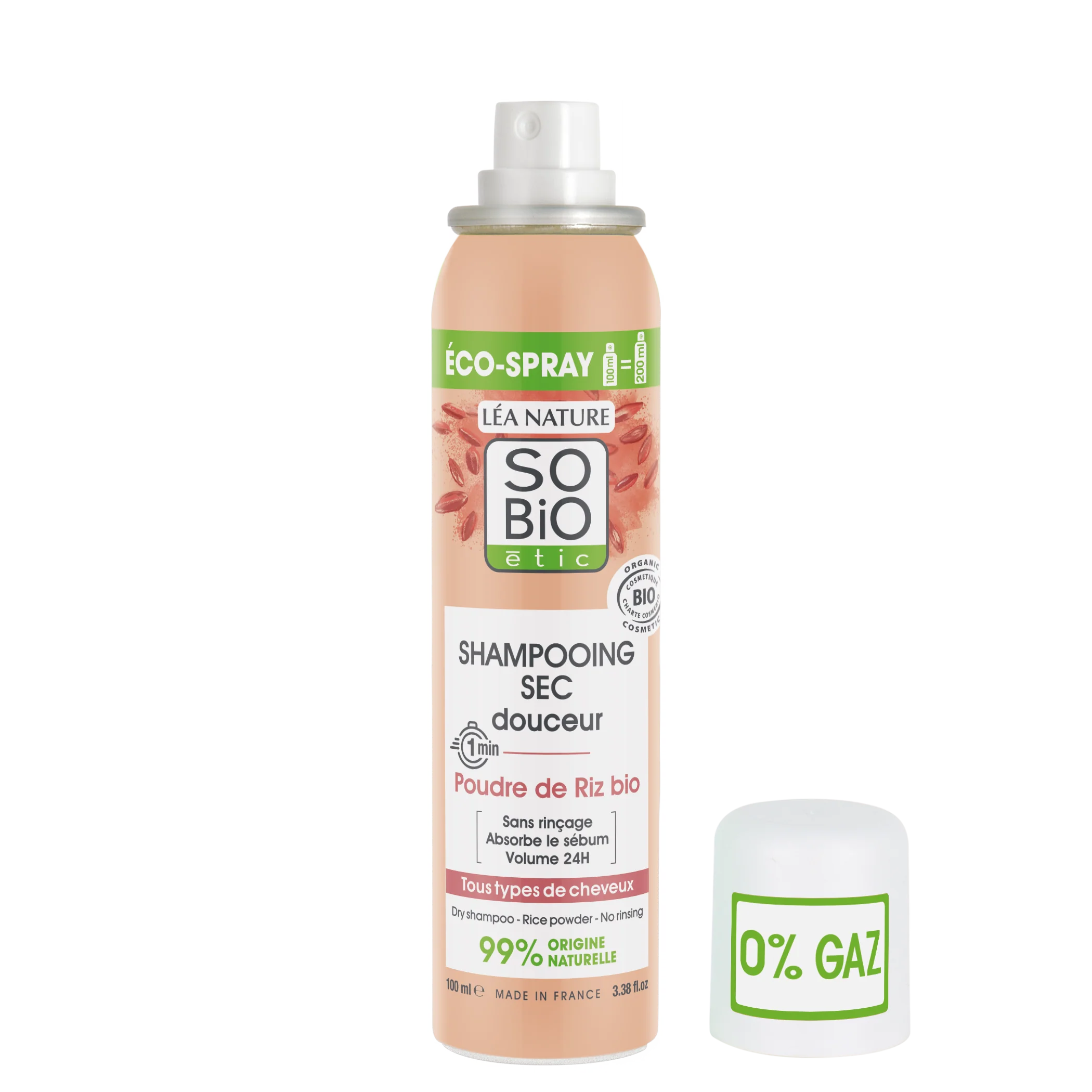 SO’BiO étic Jemný suchý šampon ve spreji pro citlivou pokožku hlavy BIO (100 ml)