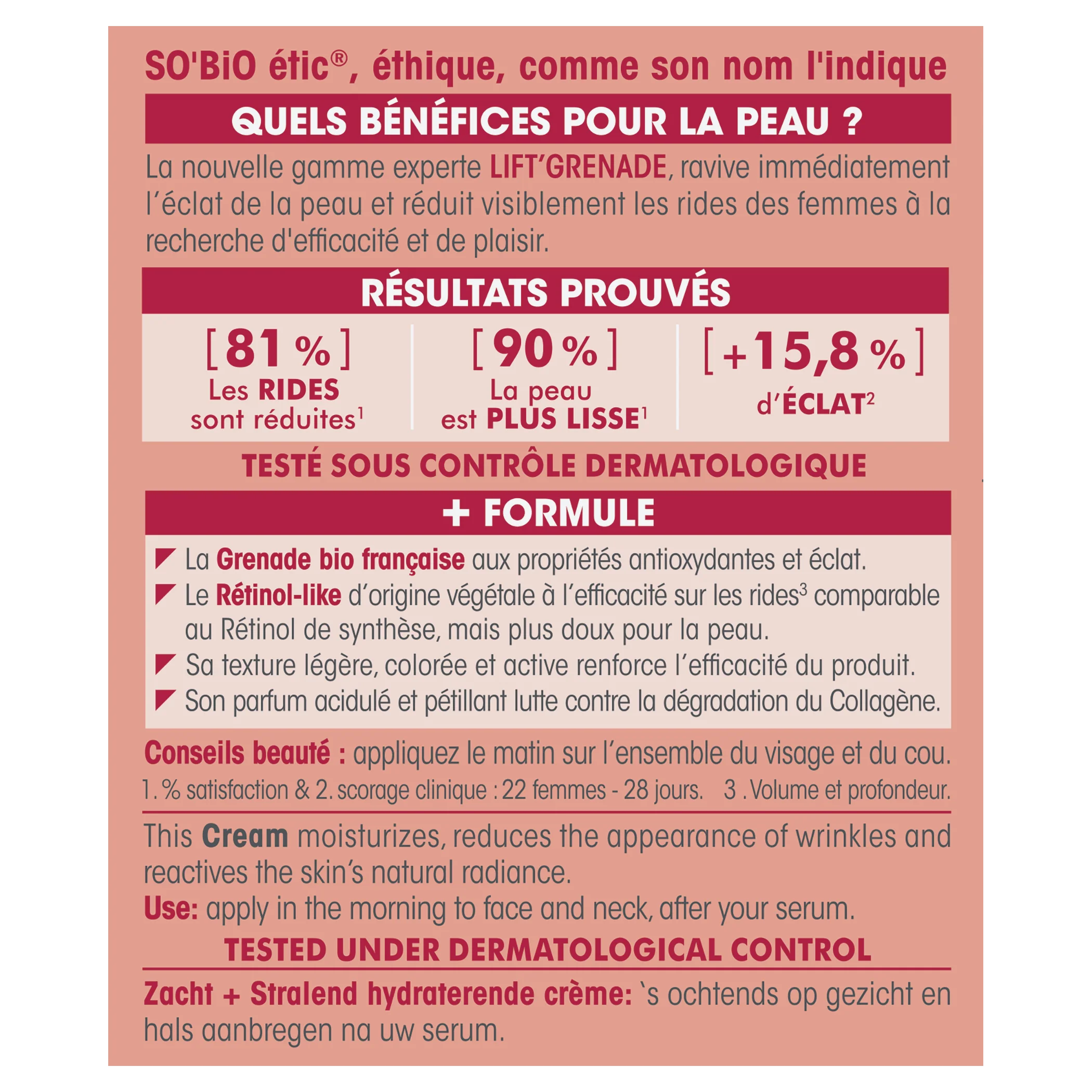 SO’BiO étic Krém denní rozjasňující proti vráskám Lift'Grenade BIO (50 ml) - Image 3