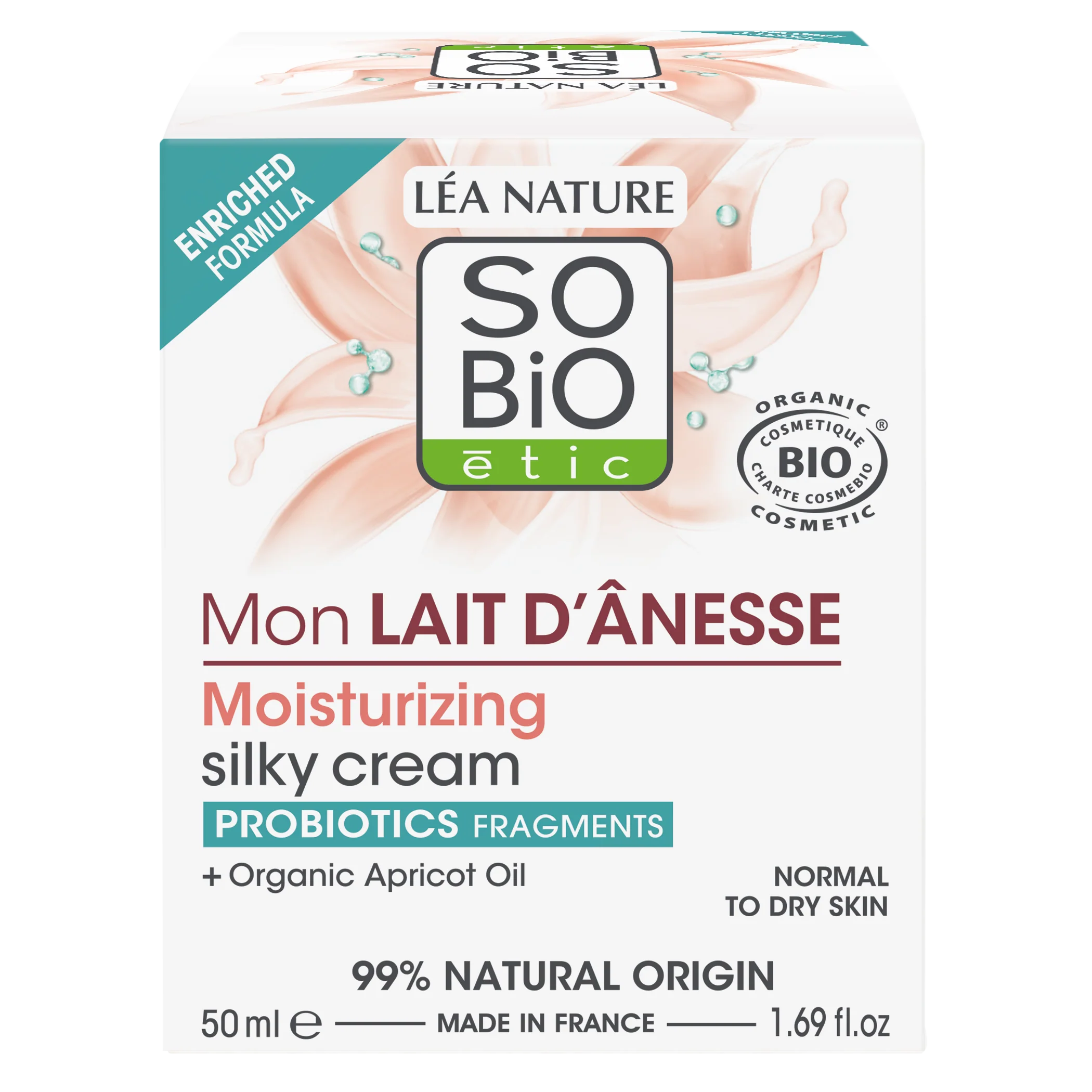 SO’BiO étic Krém hedvábný hydratační s oslím mlékem BIO (50 ml) - Image 2