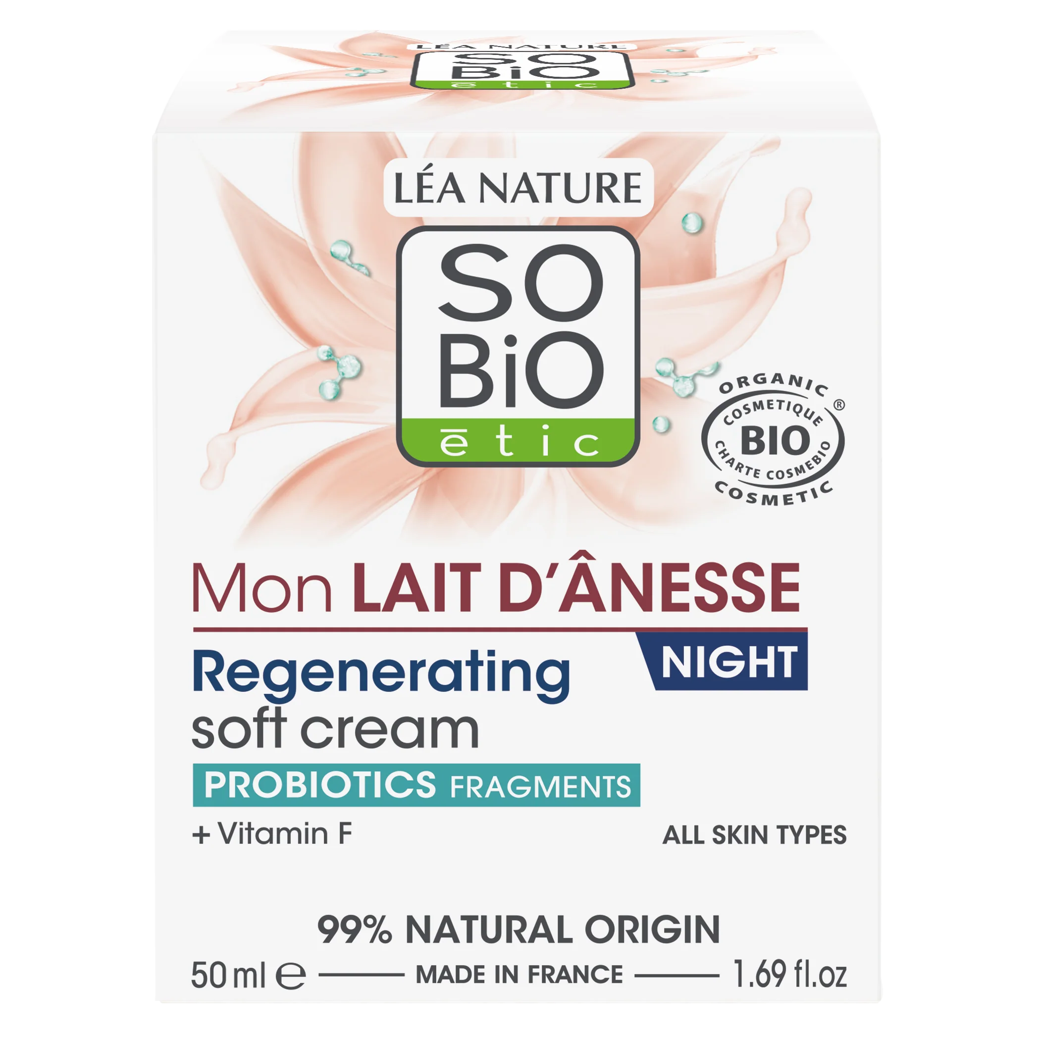 SO’BiO étic Krém noční regenerační s oslím mlékem BIO (50 ml) - Image 2