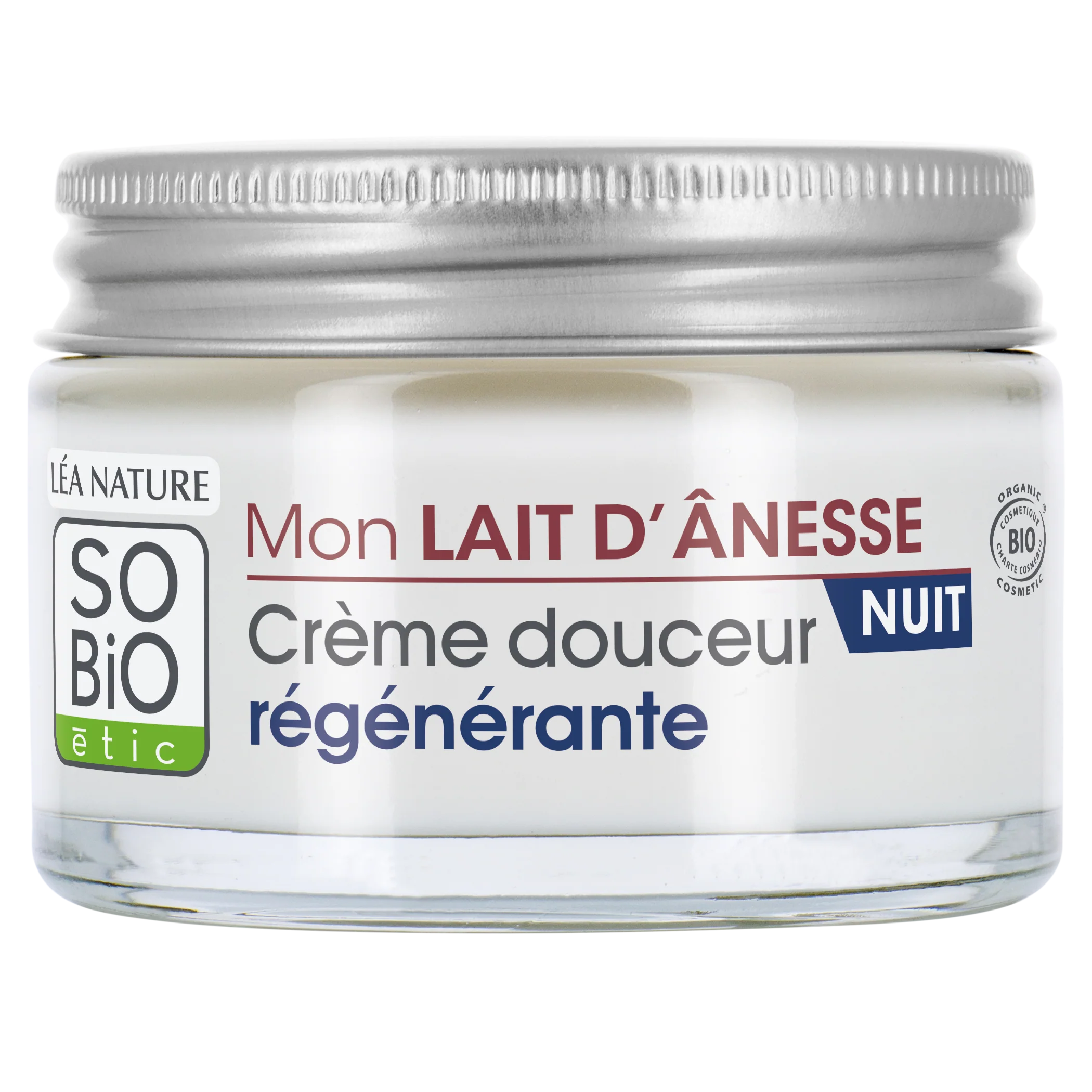 SO’BiO étic Krém noční regenerační s oslím mlékem BIO (50 ml) - Image 3