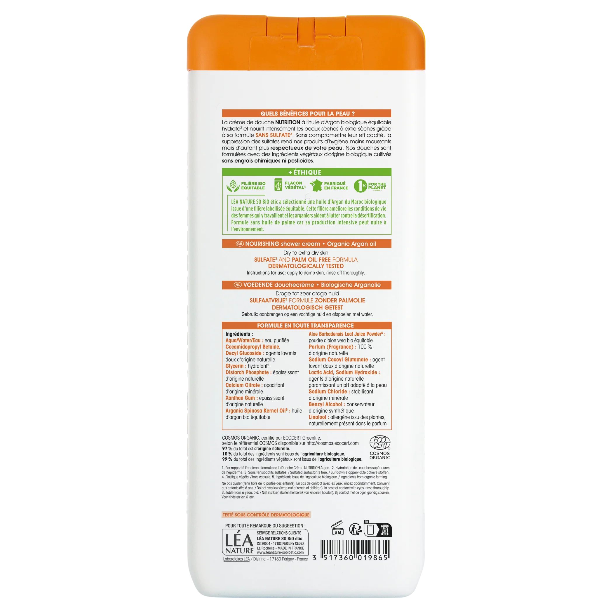 SO’BiO étic Krém sprchový NUTRITION s arganovým olejem BIO (650 ml) - Image 2
