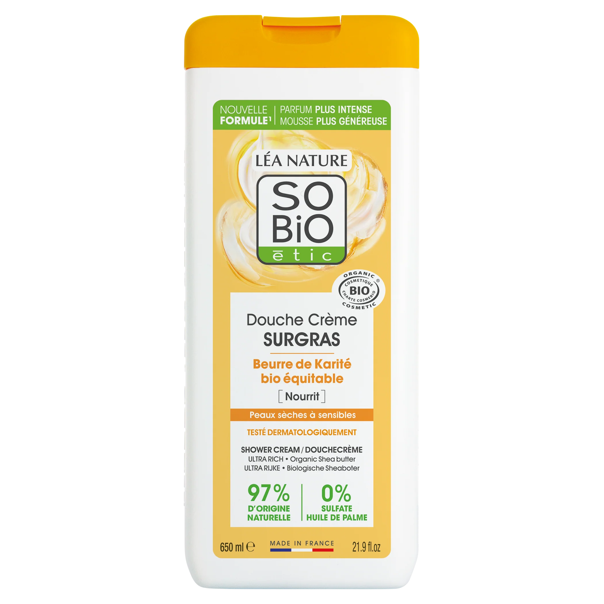 SO’BiO étic Krém sprchový SURGRAS s máslem karité BIO (650 ml)