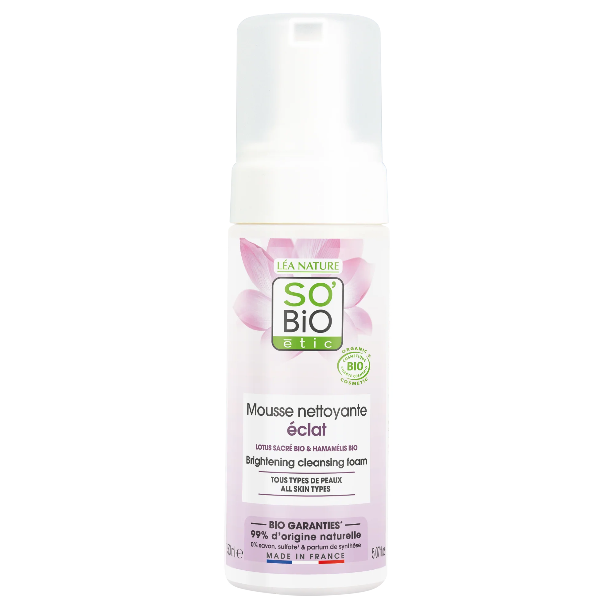 SO’BiO étic Pěna čisticí pro dokonalou pleť BIO (150 ml)