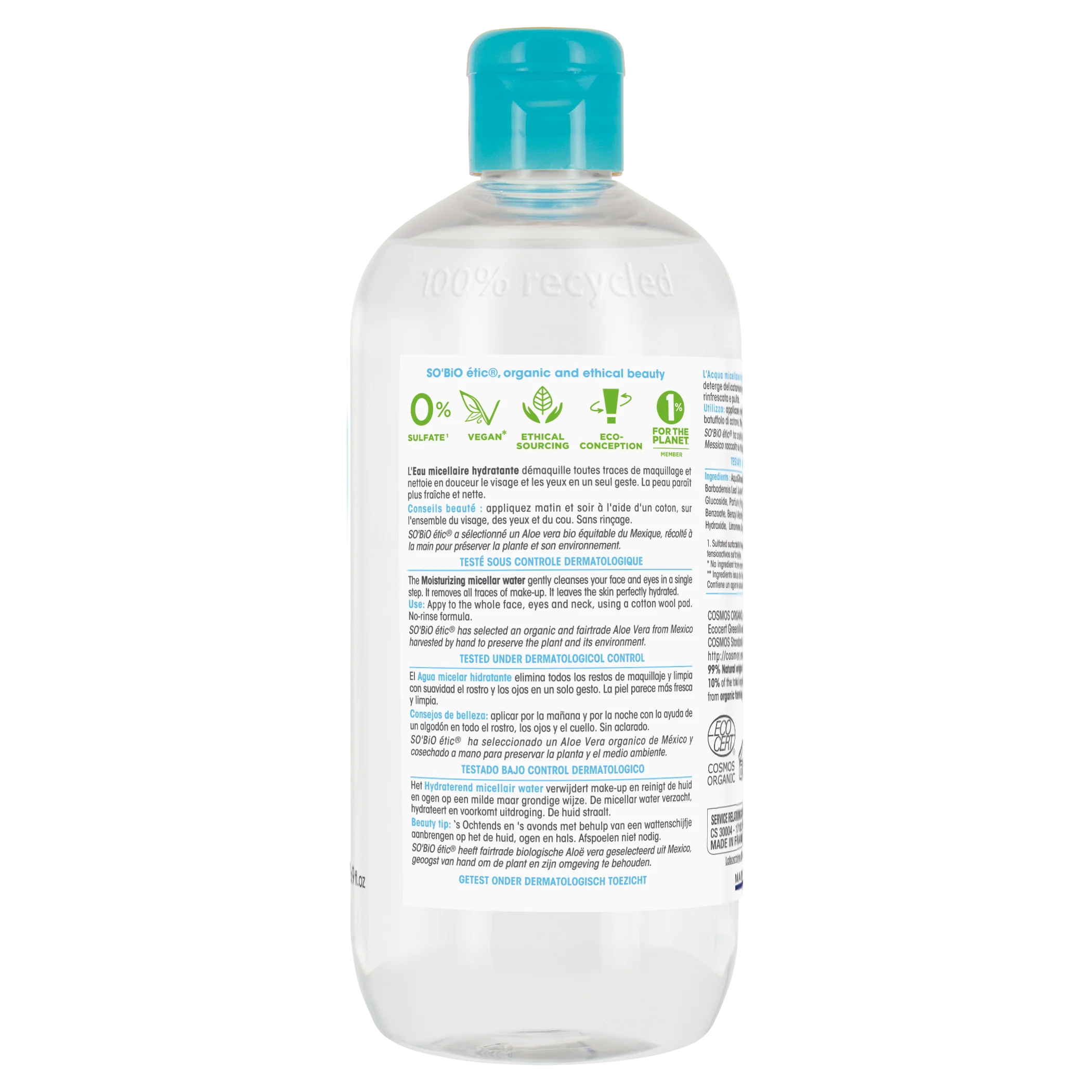 SO’BiO étic Voda micelární hydratační s Aloe vera BIO (500 ml) - Image 2