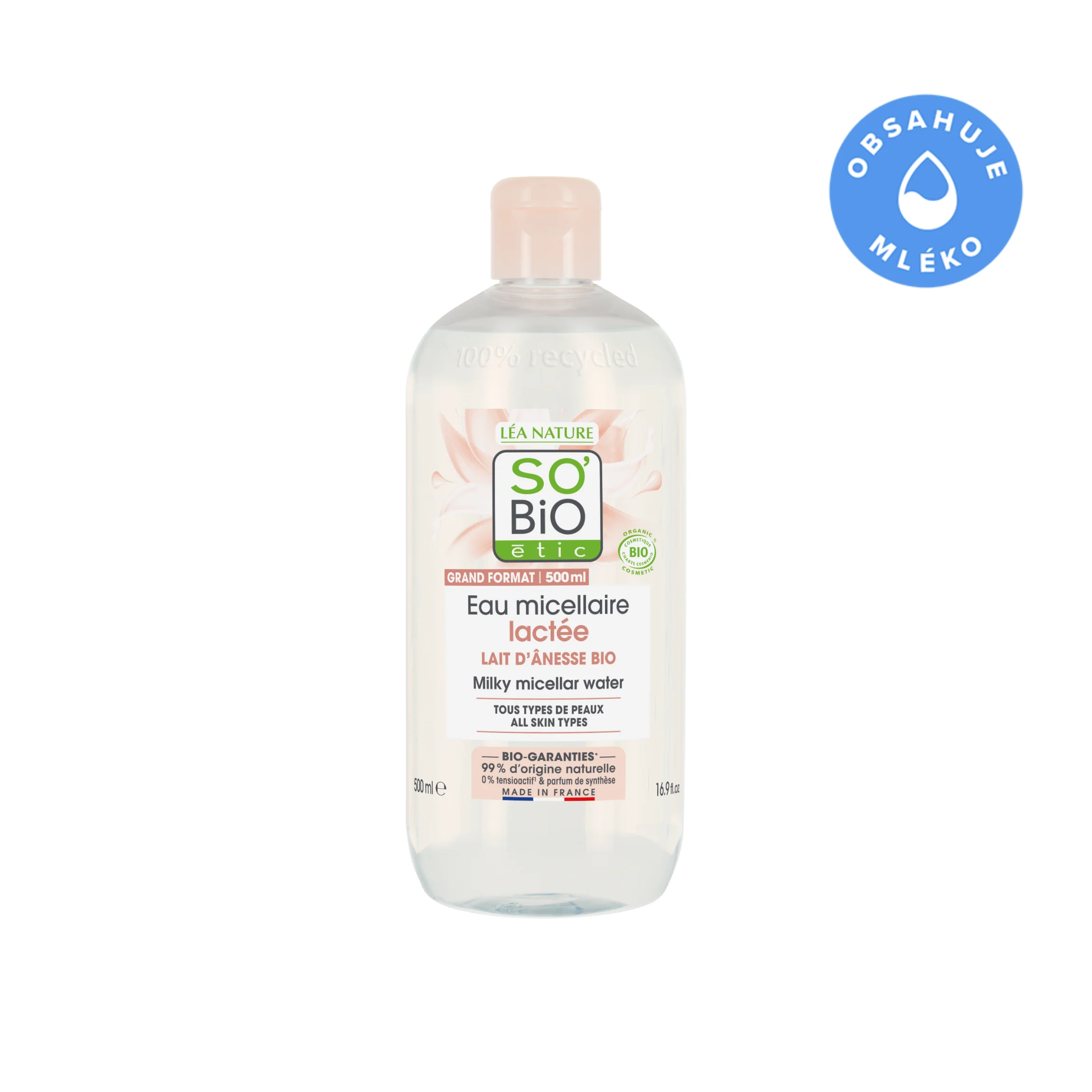 SO’BiO étic Voda micelární s oslím mlékem BIO (500 ml)