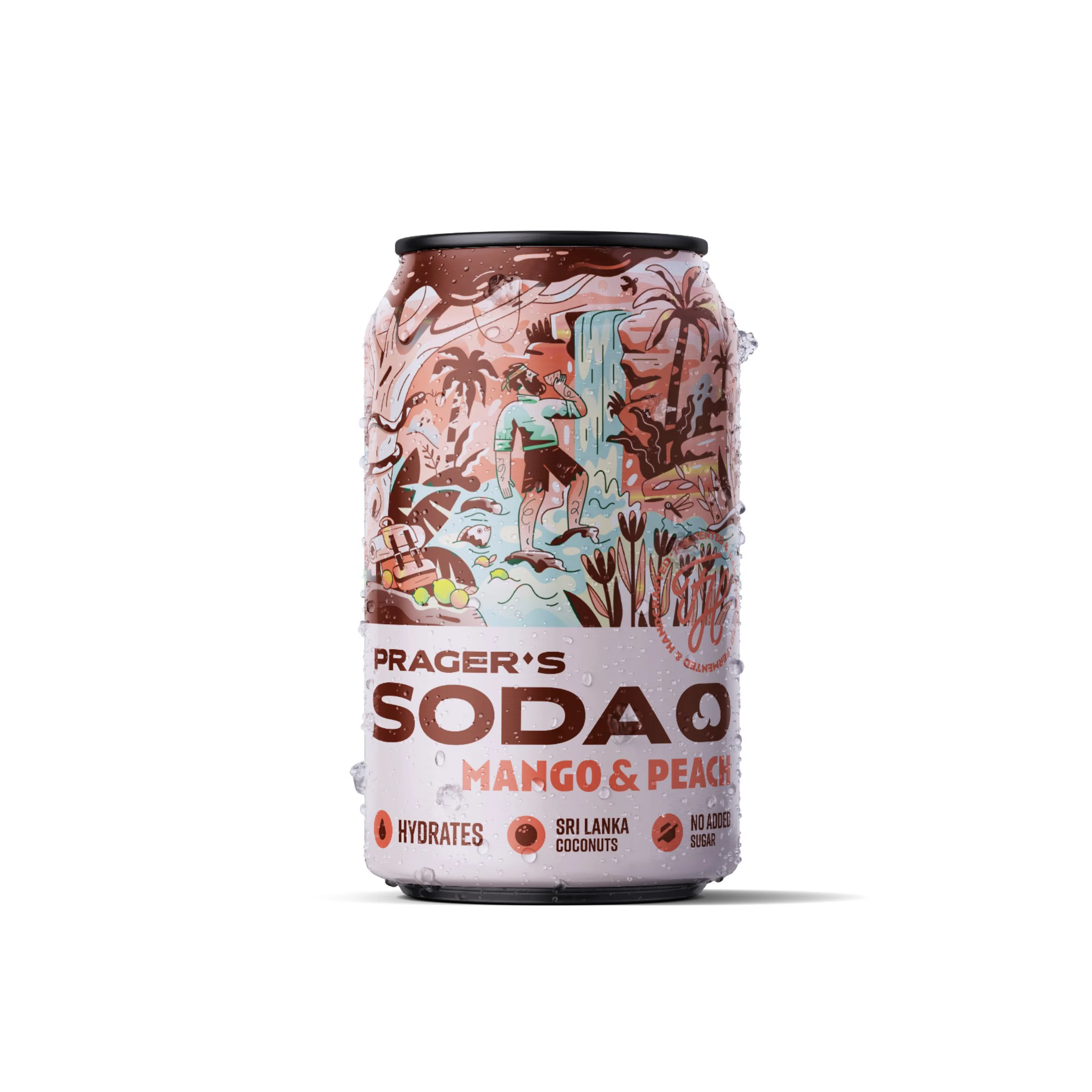 PRAGER'S Soda Mango a broskev plech (330 ml)