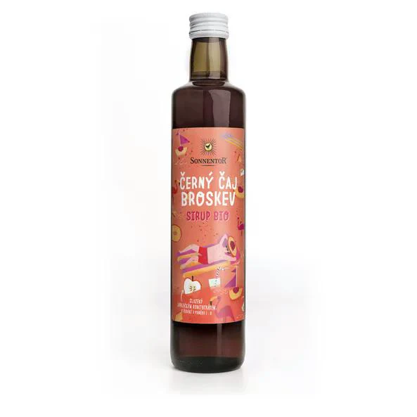 Sonnentor Sirup BIO - černý čaj a broskev (500 ml)
