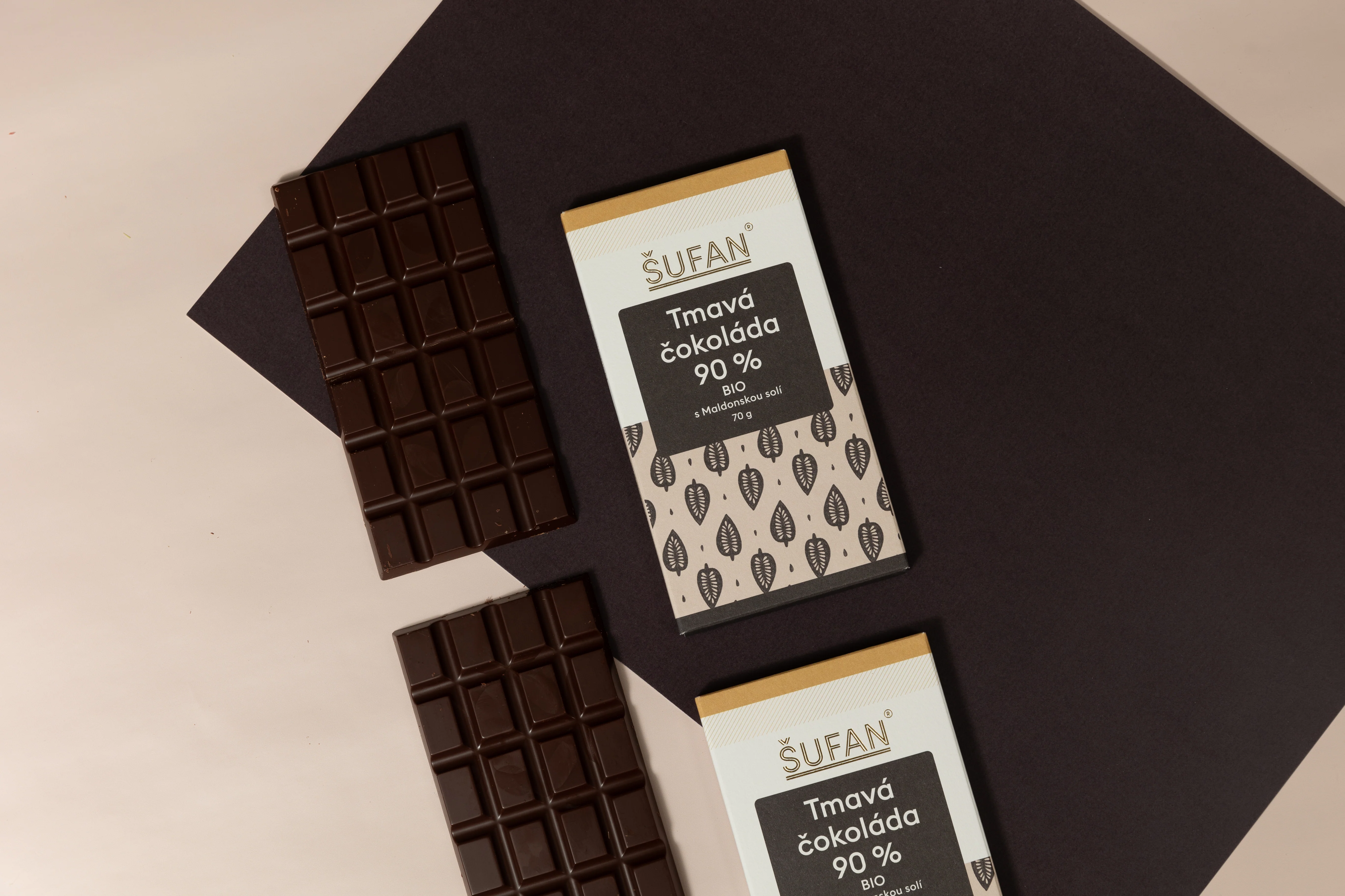 Šufan Tmavá čokoláda 90% s maldonskou solí BIO (70 g) - Peru - Image 3