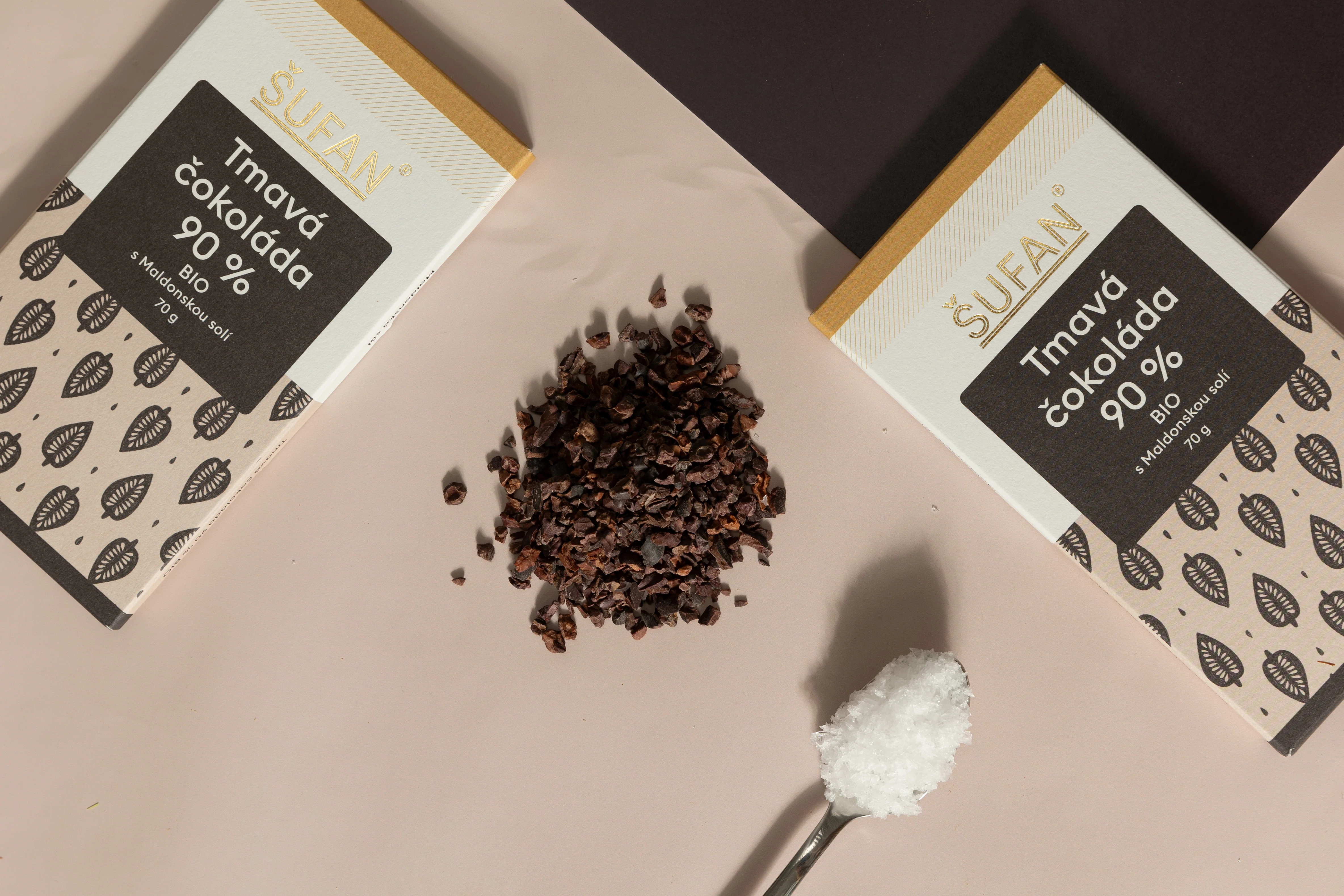Šufan Tmavá čokoláda 90% s maldonskou solí BIO (70 g) - Peru - Image 4