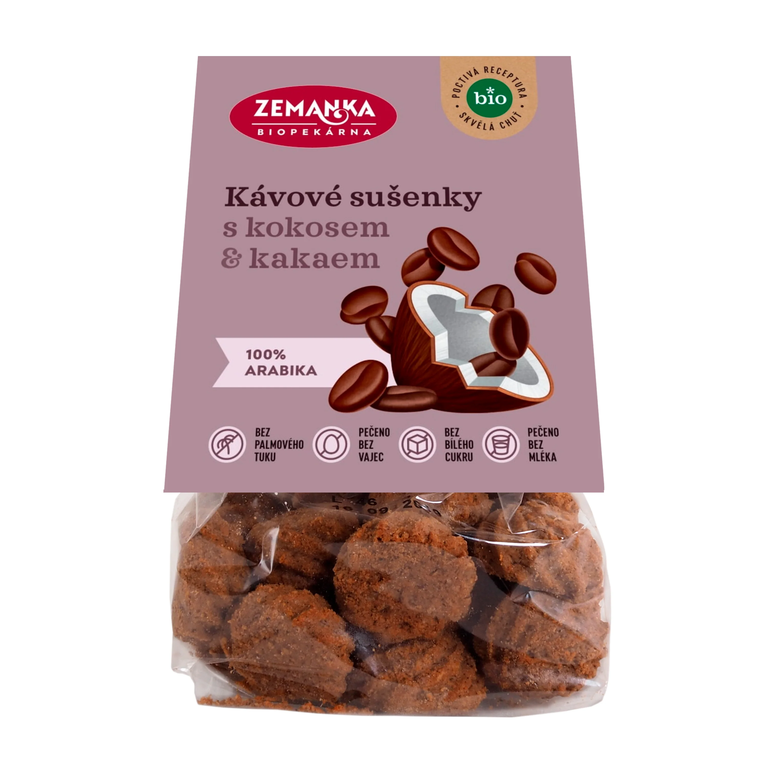 Zemanka Kávové sušenky s kokosem a kakaem BIO (100 g)