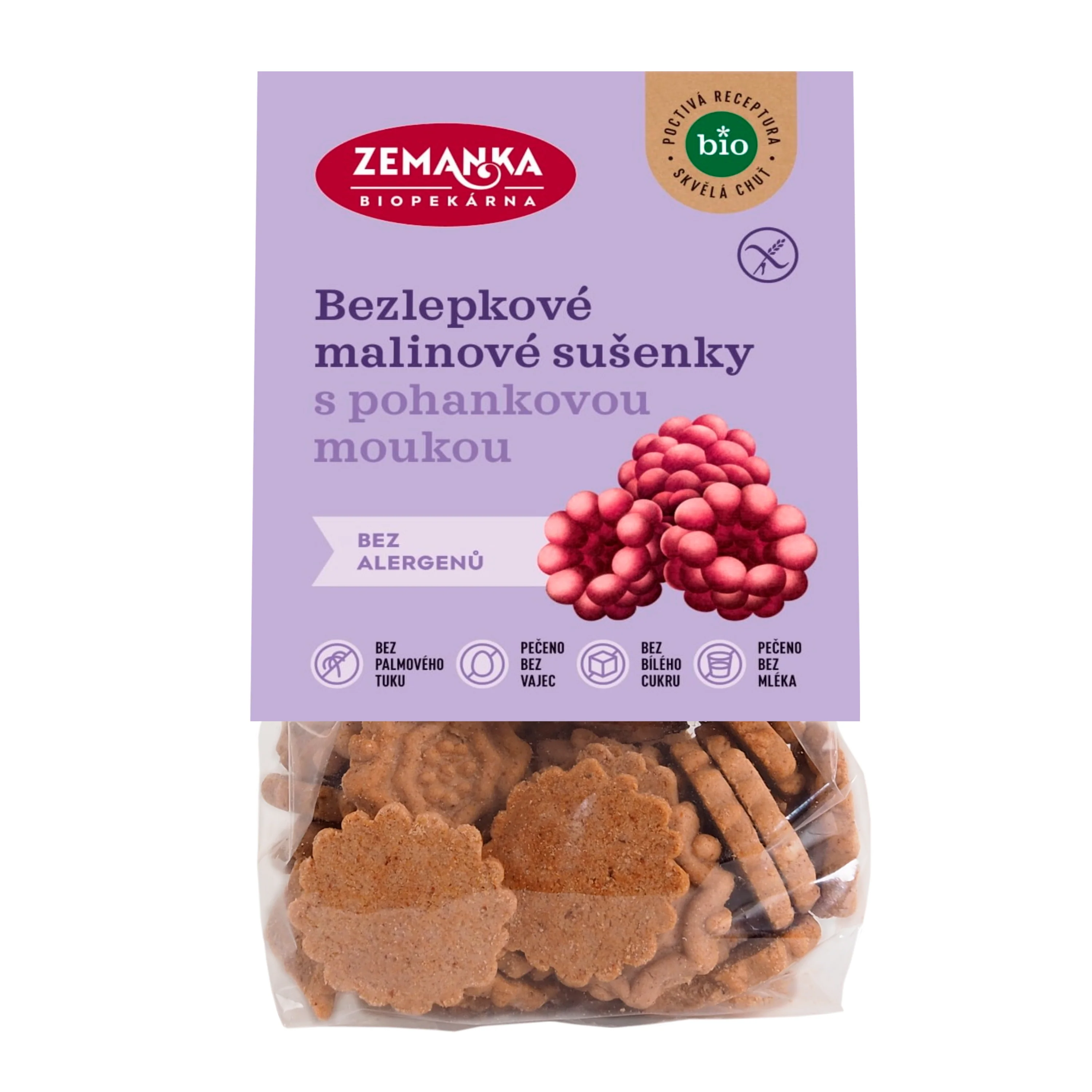 Zemanka Malinové sušenky s pohankovou moukou BIO - bezlepkové (100 g)