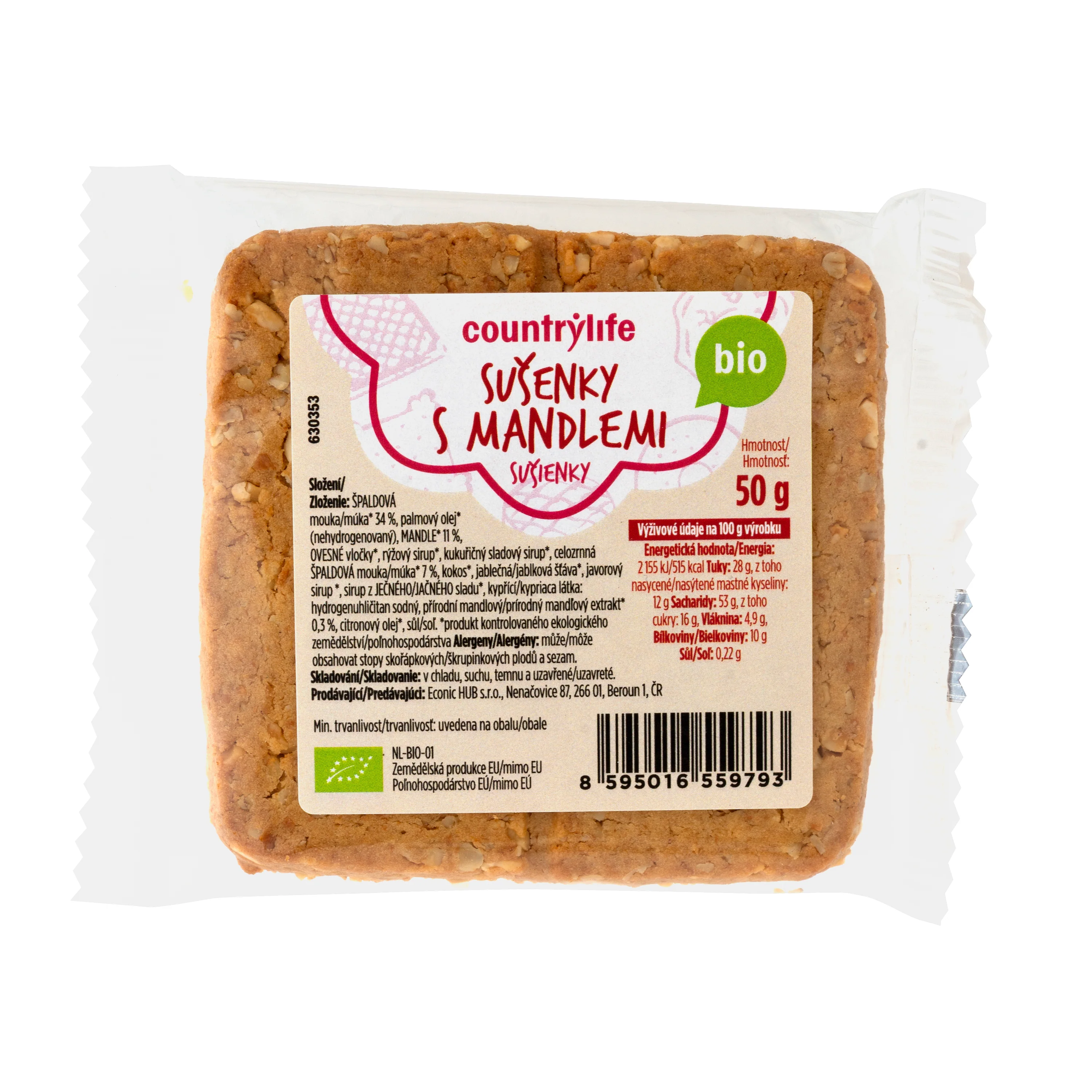 Sušenky s mandlemi 50 g BIO   COUNTRY LIFE