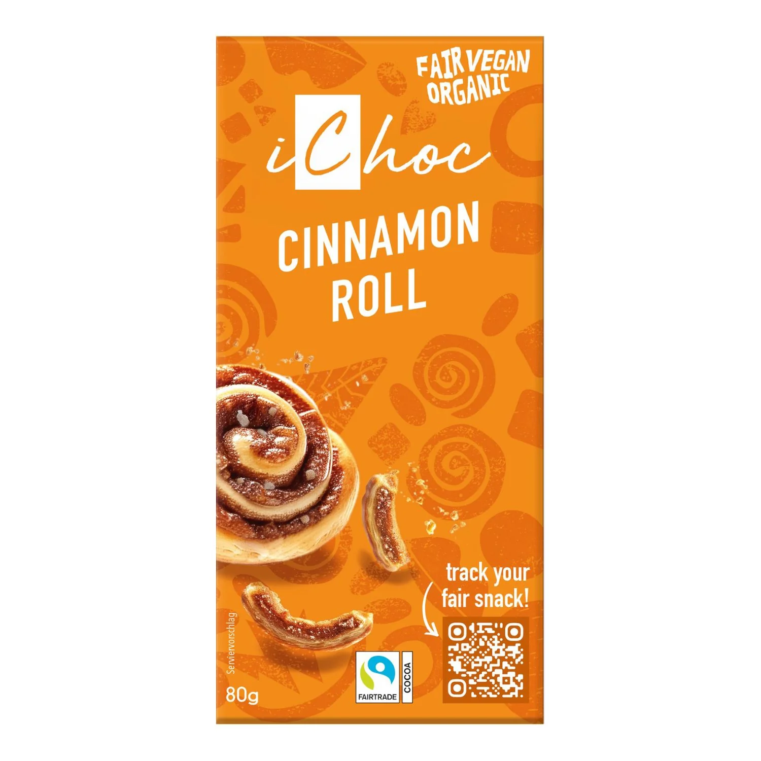 iChoc Tabulka kakaová vegan skořicová rolka BIO (80 g)